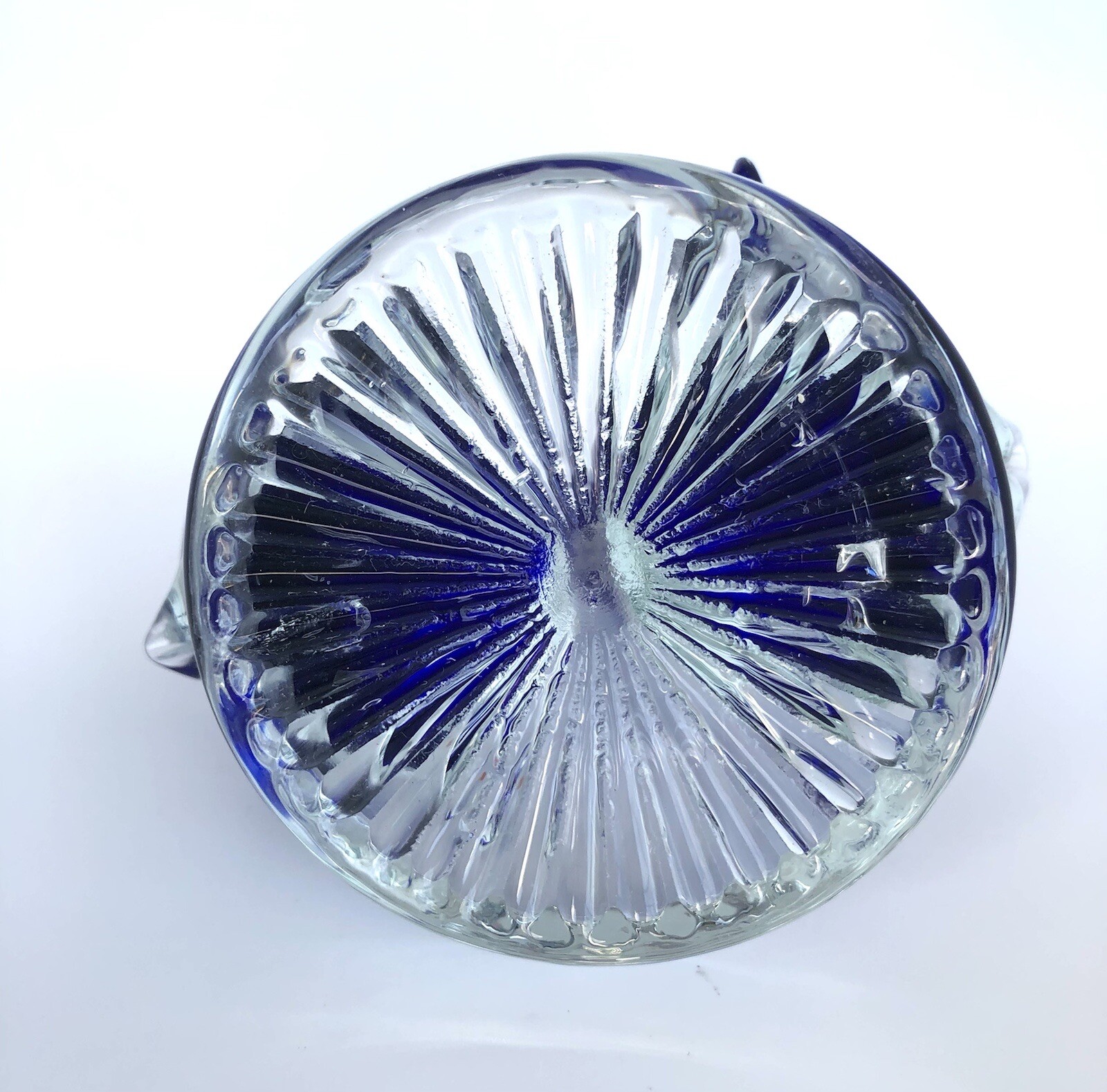 Vintage Cobalt Blue and Clear Art Glass Penguins Figurine Paperweight