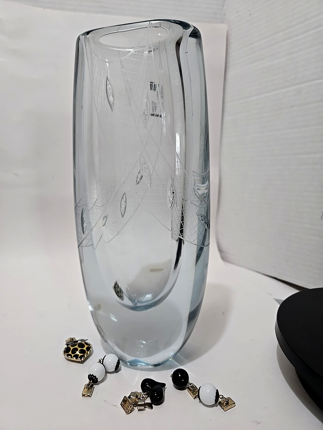 VTG Vase Signed Strömberg Strömbergshyttan 1960 Rune Strand Fishnet VIDEO