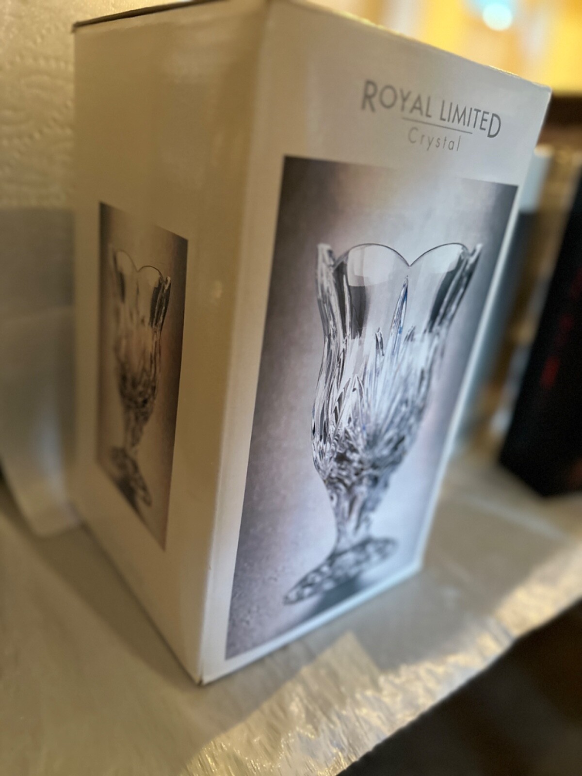 Vintage Crystal Vase/Candle Holder Royal Limited Crystal 2000 w Original Box NOB
