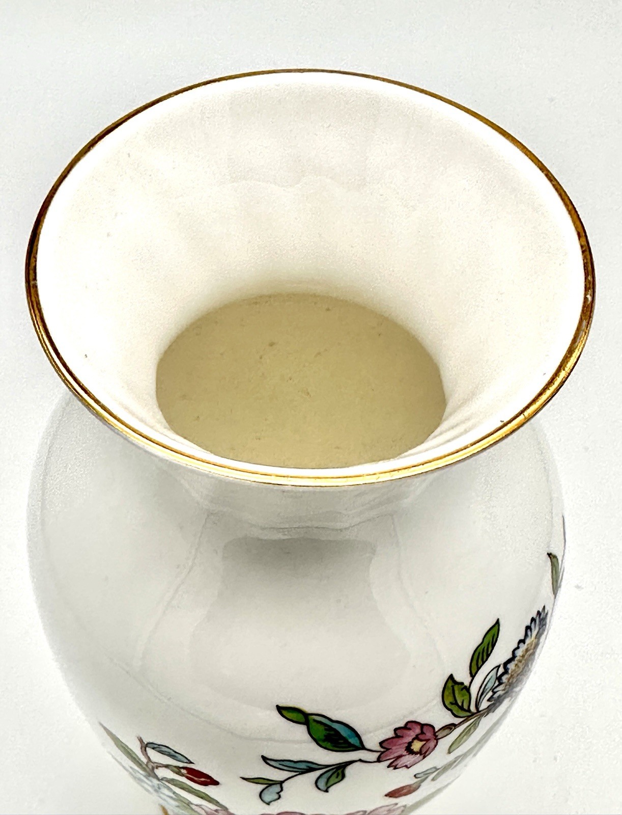 Aynsley Pembroke Fine Bone China Vase Chinoiserie Bird Flower England 9″