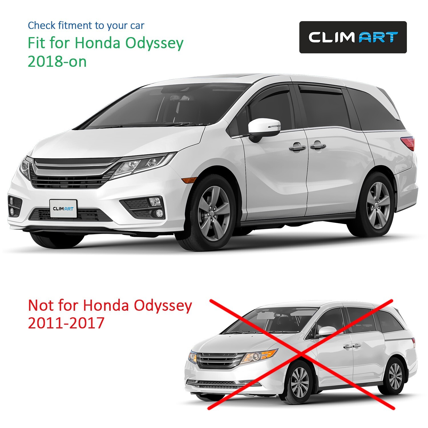 Rain Guards Vent Visors Shade for 2018-2023 Honda Odyssey SHATTERPROOF