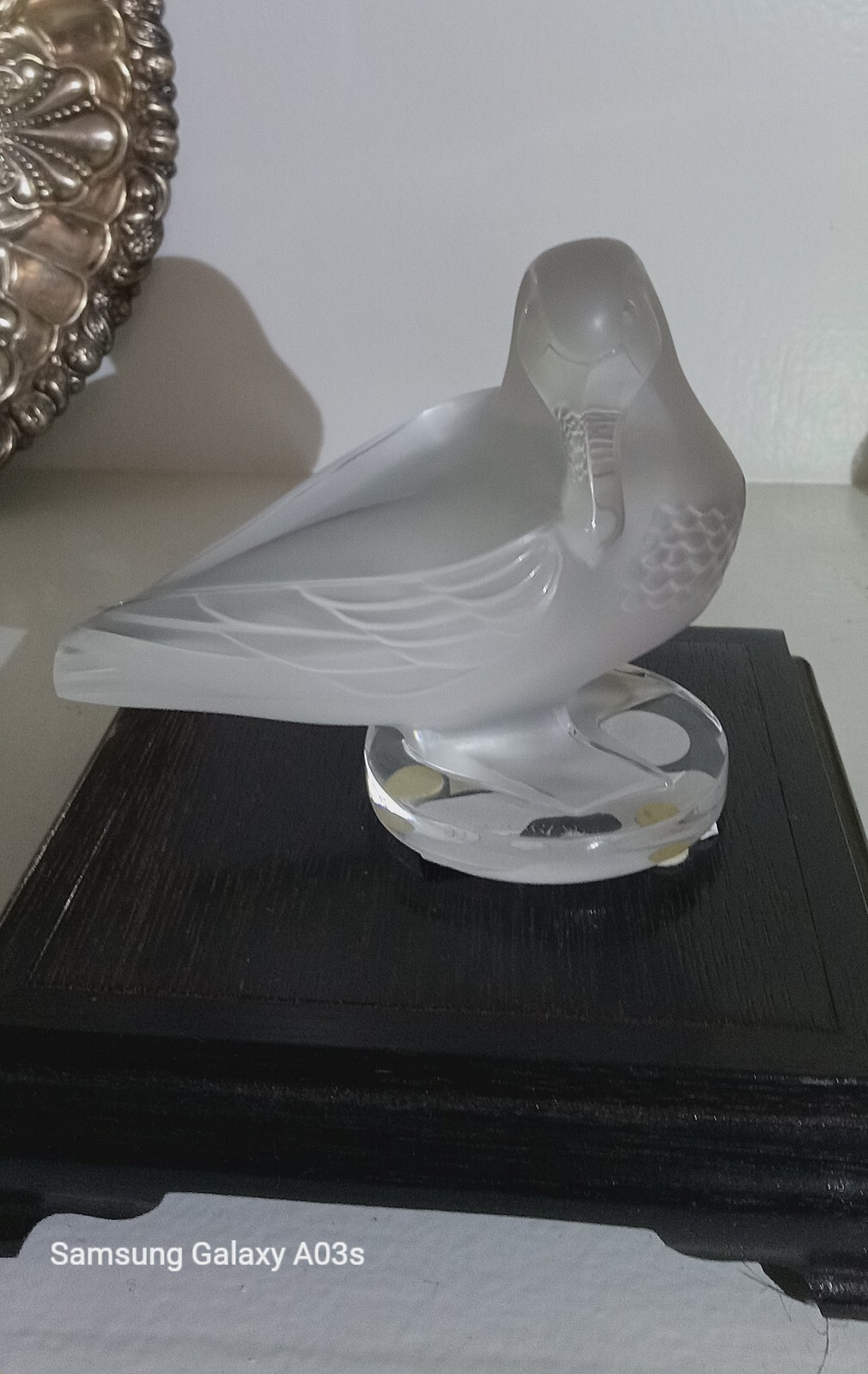 Lalique Frosted Crystal Signed Duck 4 3/8″ Tall 5 1/2″ Long, Heavy EUC