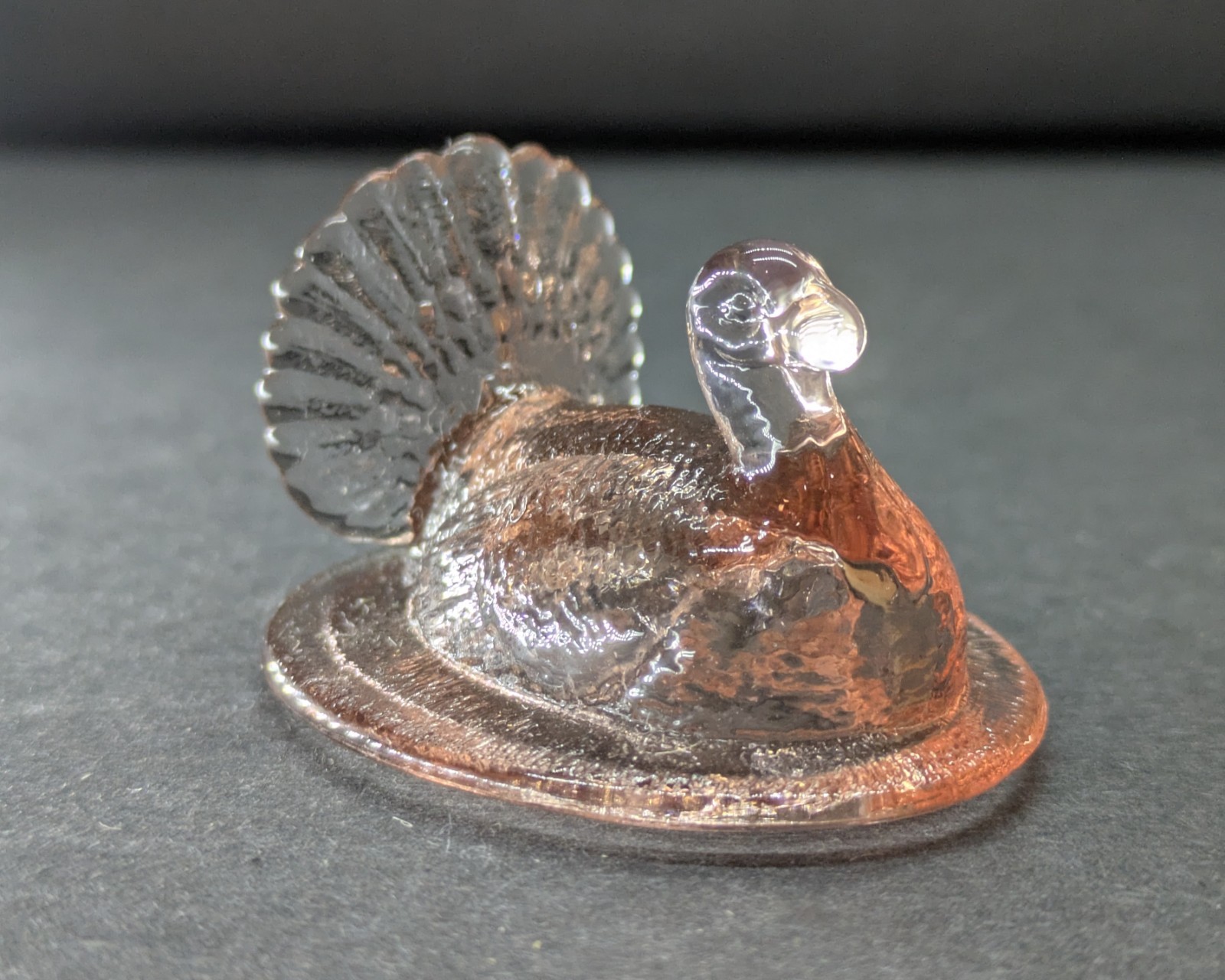 Boyd Crystal Art Glass Turkey Salt CRANBERRY