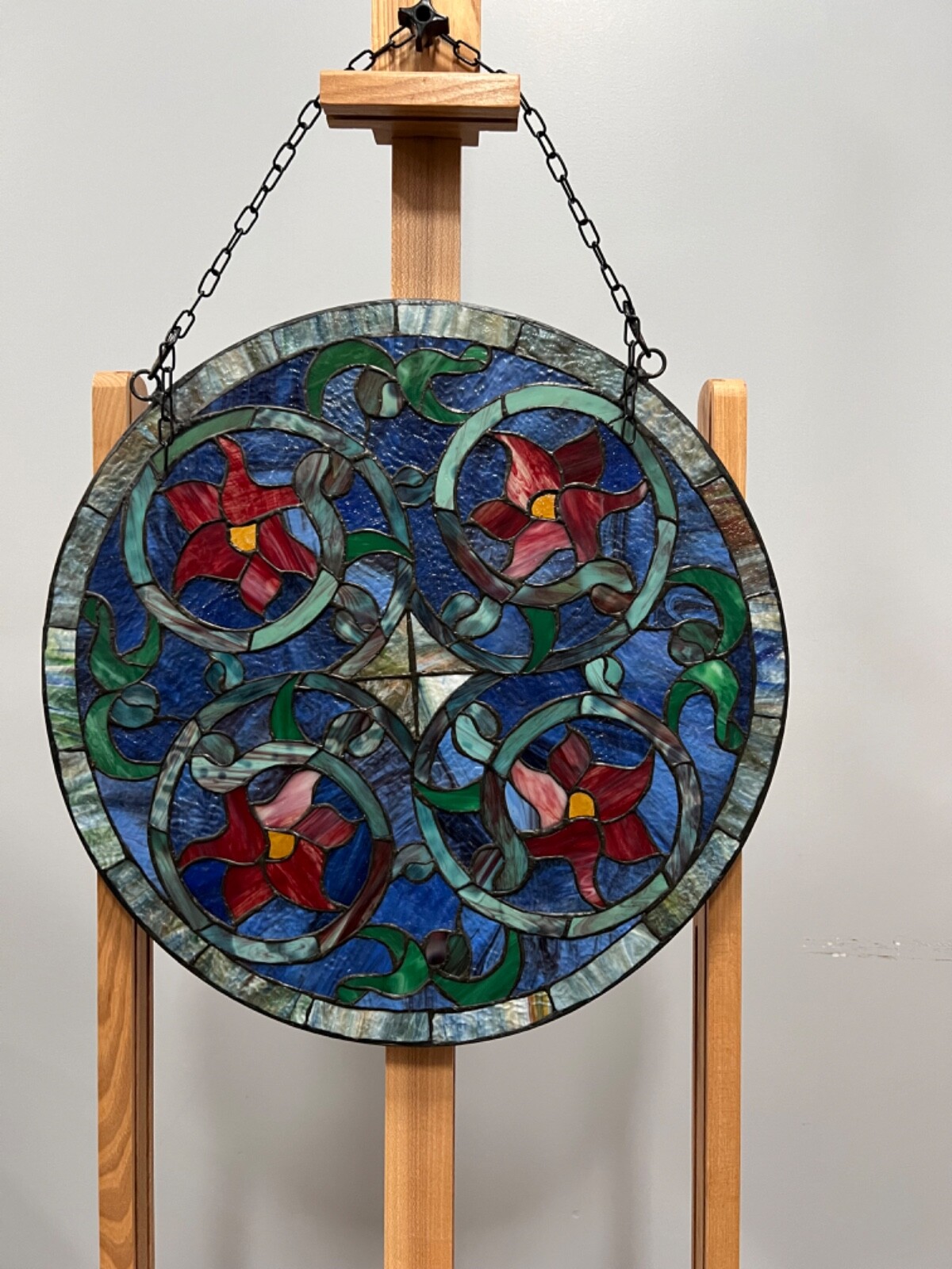 Window Panel Stained Art Glass 20″ Round Tiffany Style