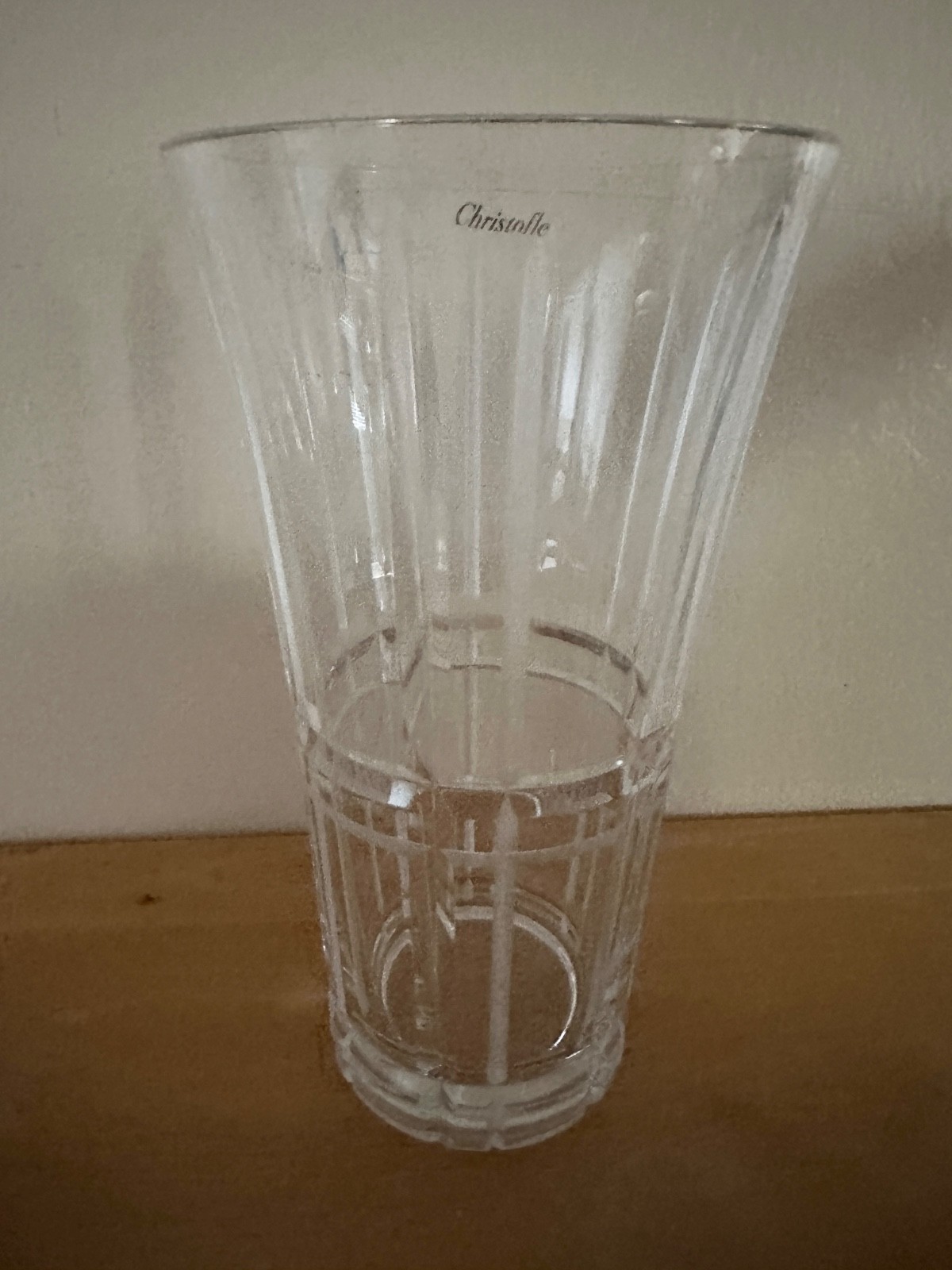 Christofle Crystal, Scottish Flower Vase, 11.75”