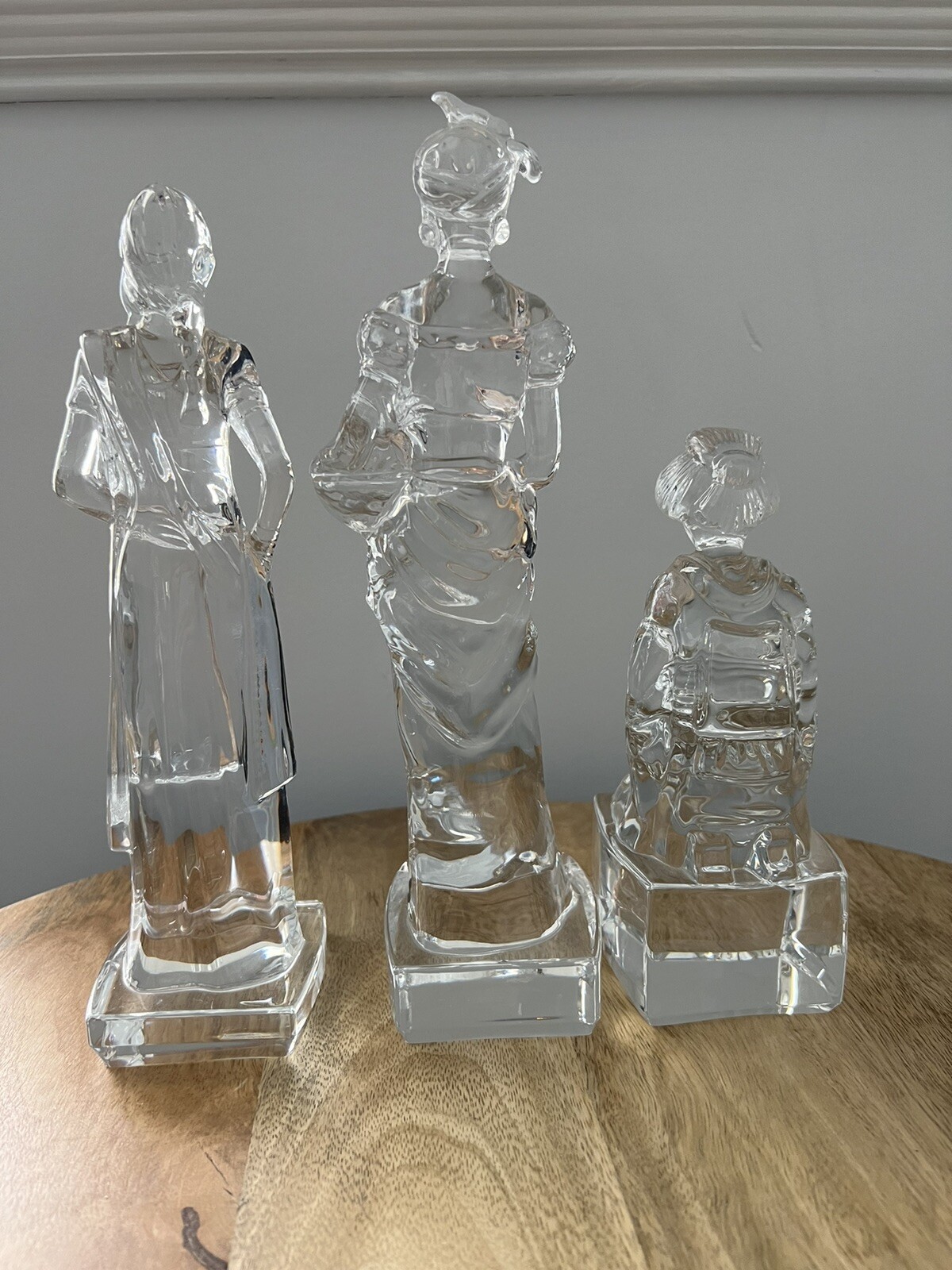 Set Of 3 Crystal D’Arques Paris Woman, Standing Lady And Geisha Figurine Statue