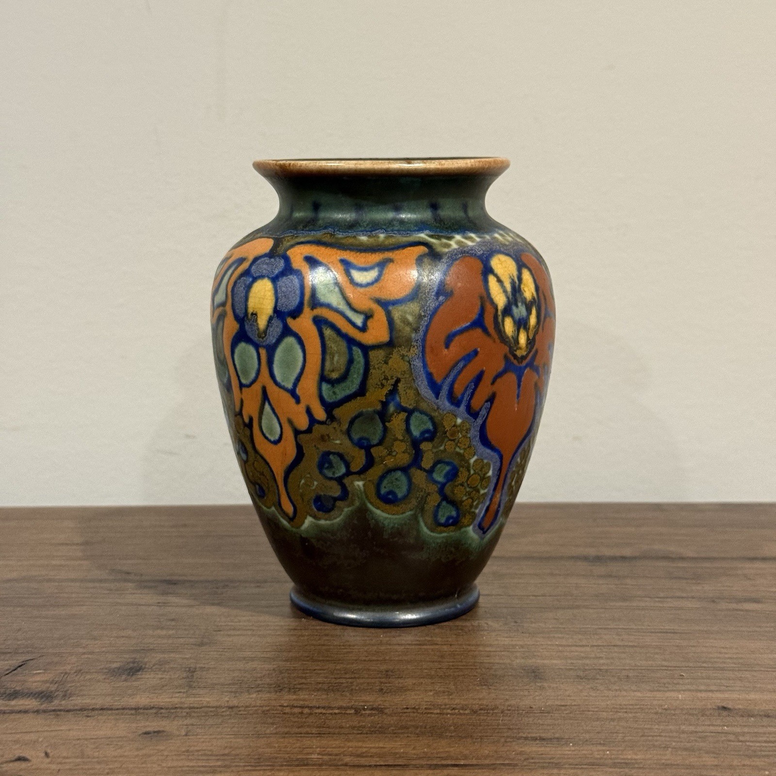 Gouda Holland 562 “Francis” Art Pottery Vase Hand Painted Dutch Deco c.1920s