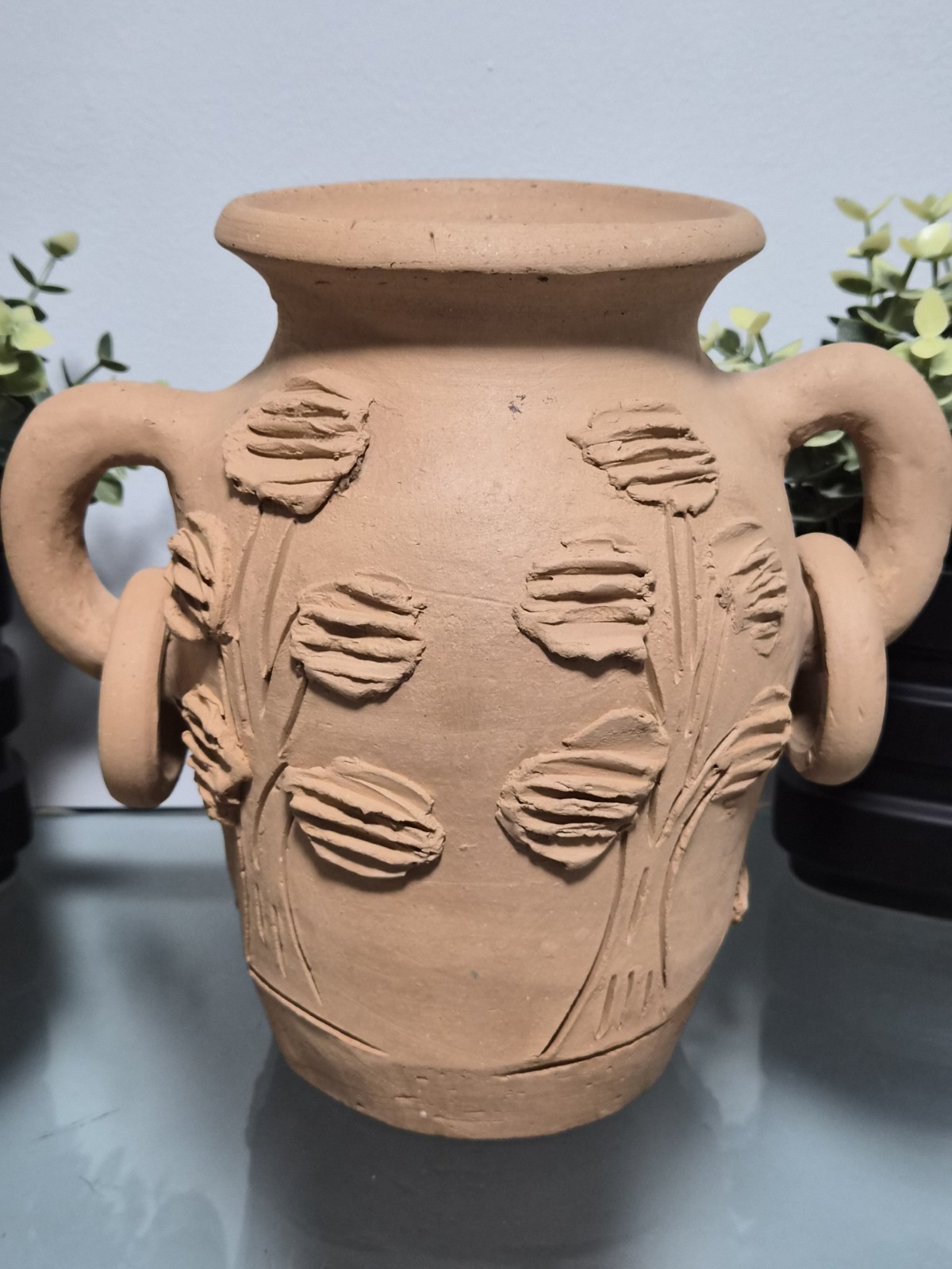 Vintage Unglazed South American Terracotta Folk Art Vase