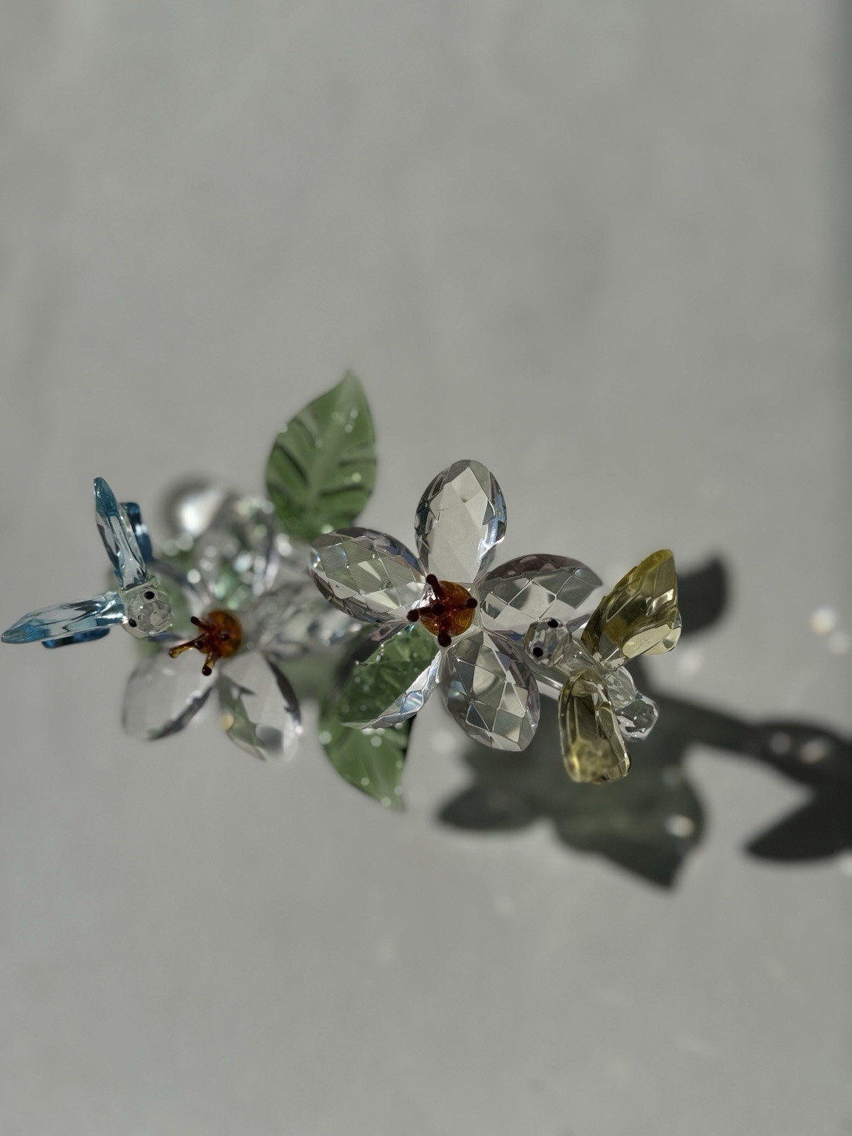 Vintage Shannon Crystal by Godinger “Flowers and Butterflys” Crystal Sculpture