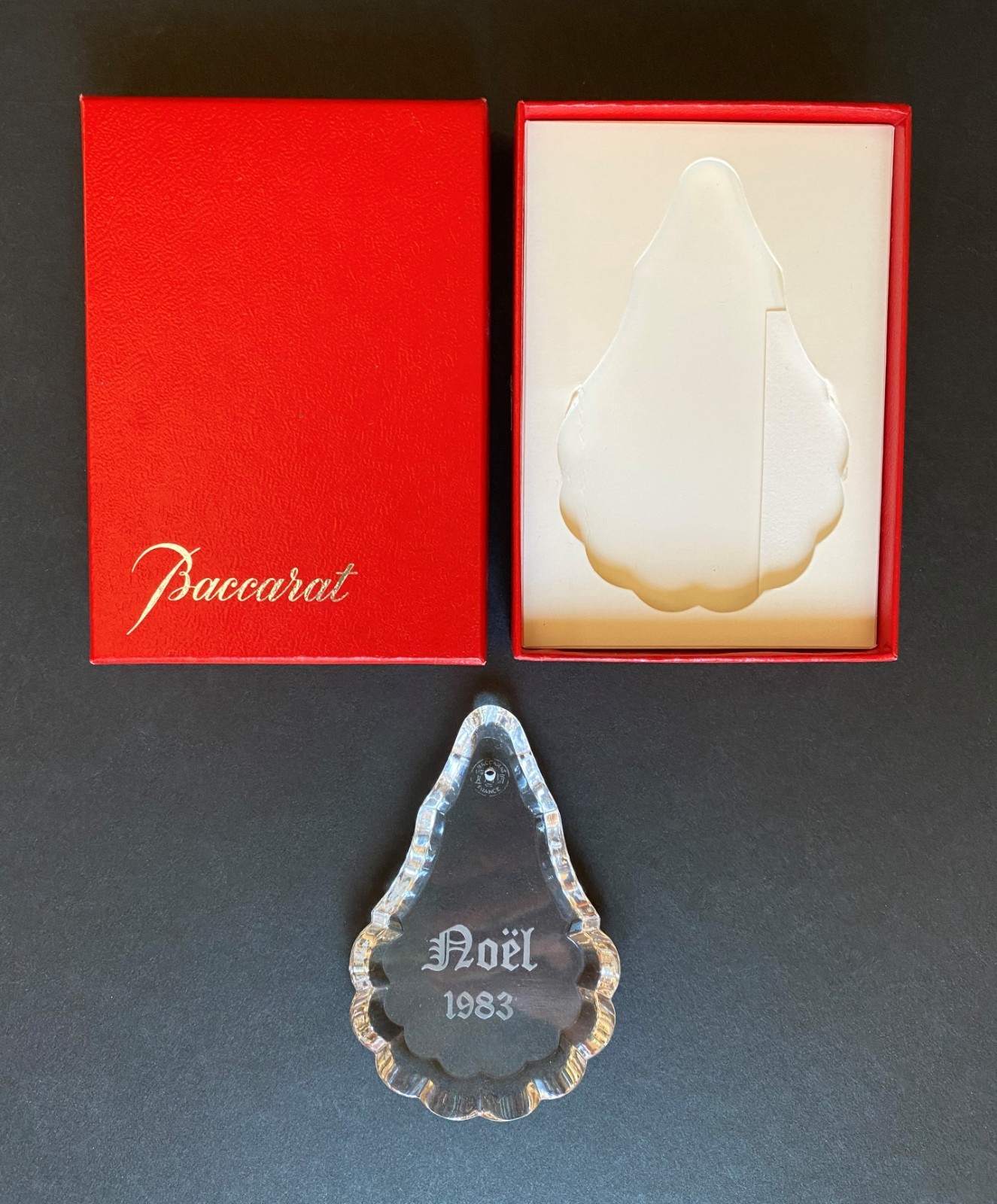 Vintage Baccarat Crystal 1983 Noel Annual Christmas Ornament w/ Box, France