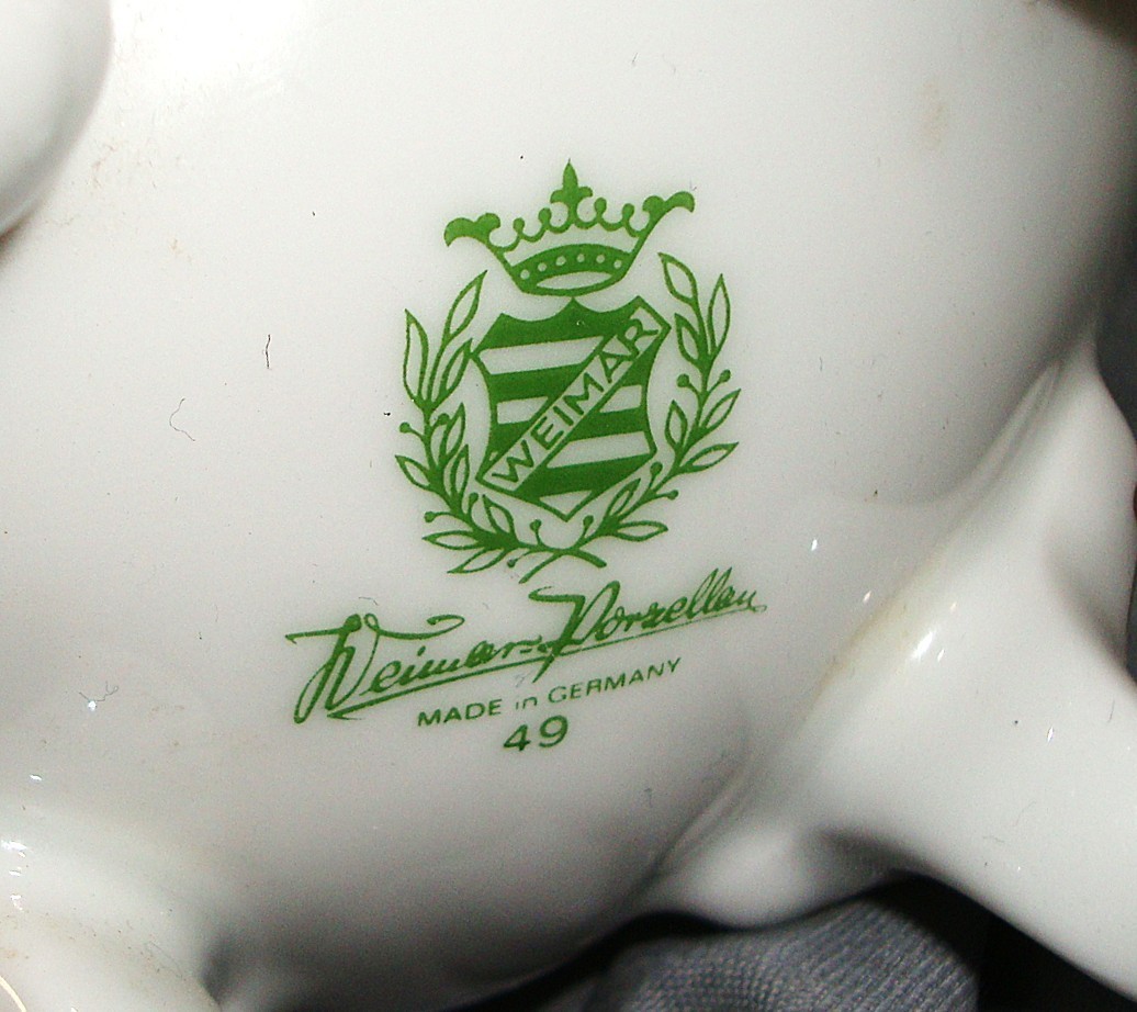 Decorative Porcelain Vase Weimar Thüringen Gold Rim Flower Decor 26 cm