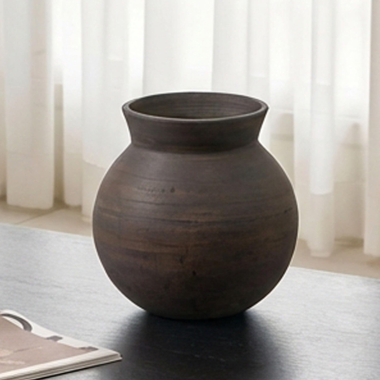 ** NEW Large Brown Ceramic Vase | 13″ Tall | Zen Minimalist Home Decor