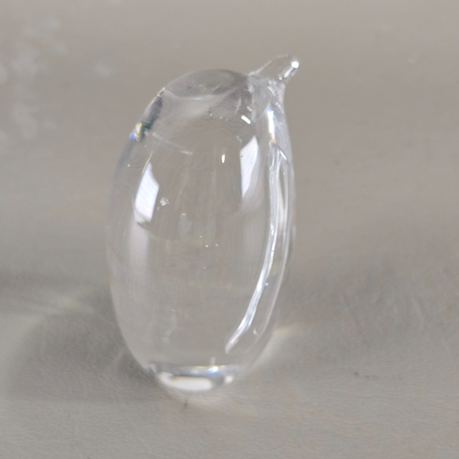 Hadeland Crystal Penguin Figurine Clear Art Glass Scandinavian 2.5 Inches