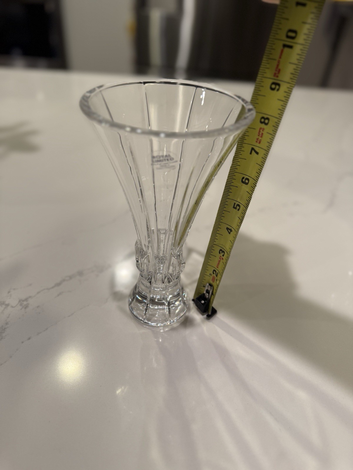 Royal Limited 24% Full Lead Crystal Vase Made In Czech Republic EC 8 1/2″