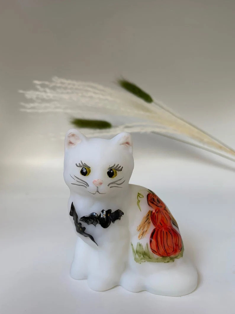 Spooky Cat Figurines – Hand Painted