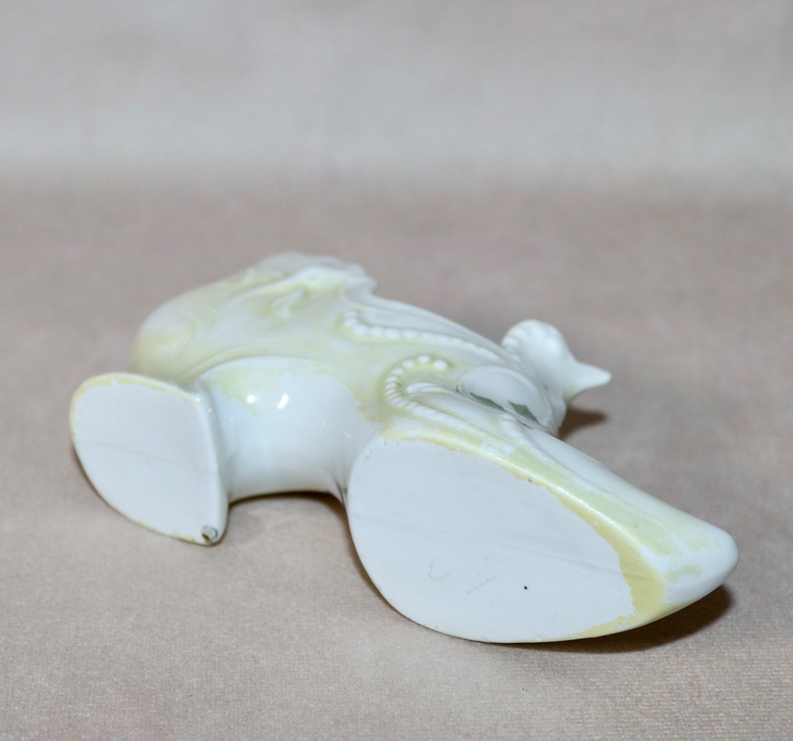 Porcelain Victorian Slipper ~ Yellow & White Floral Design