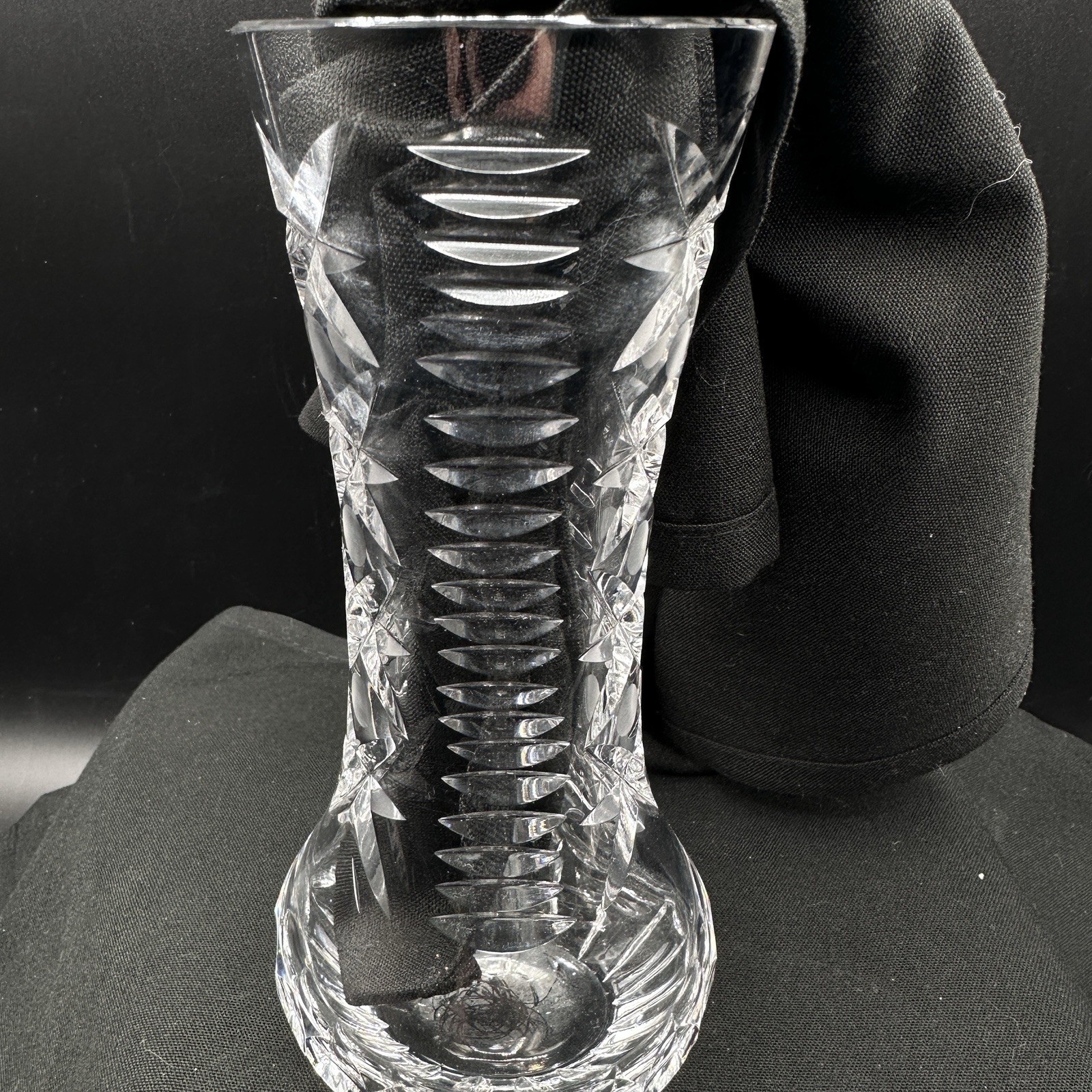 Vintage Hand Cut Lead Crystal Bud Vase 7″ German Bleikristall Style Starburst