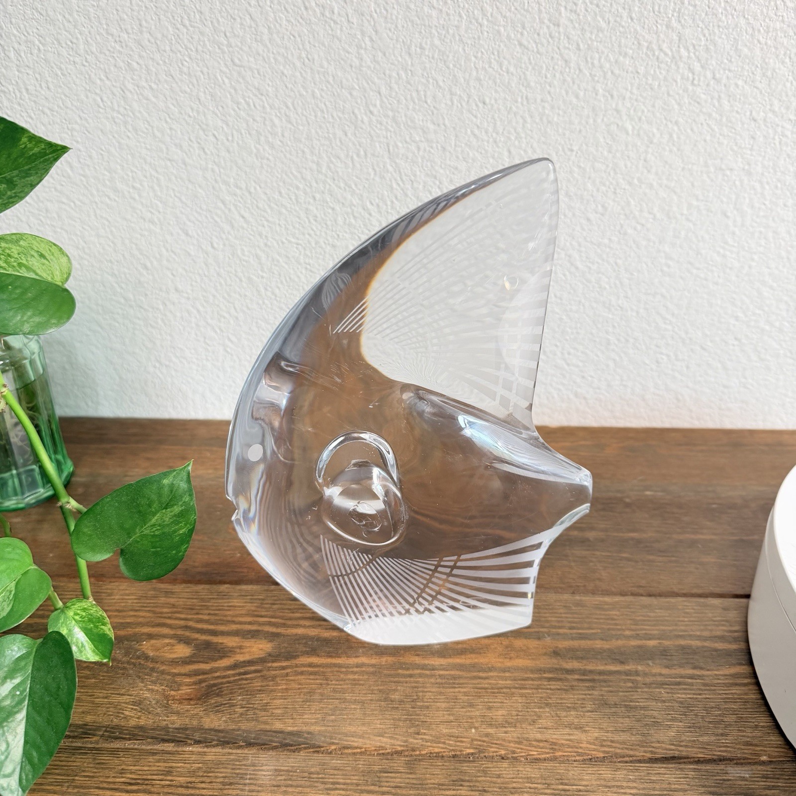 Crystal Daum Signed Daum France Crystal Angel Fish Vintage