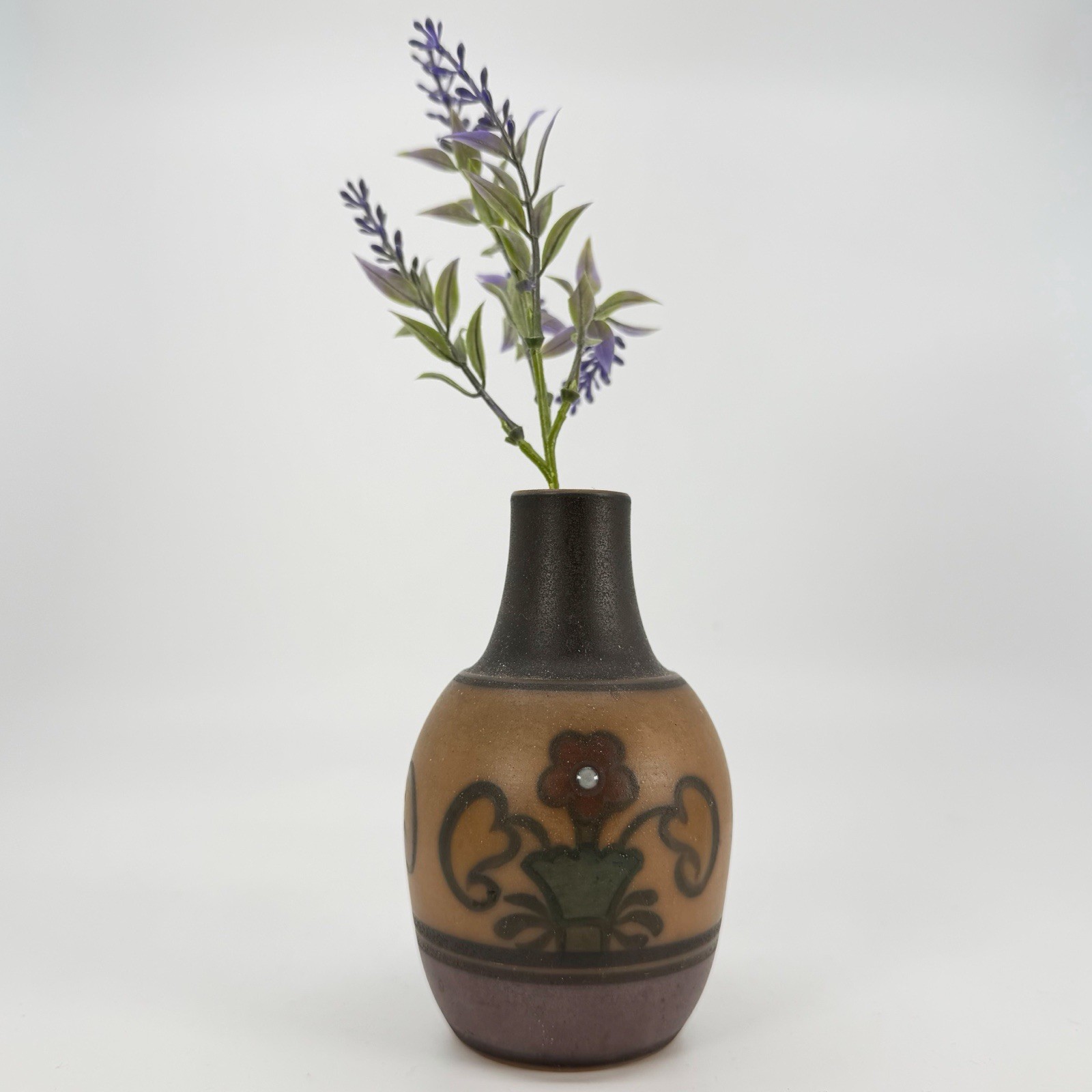 L. Hjort vase No Lid, Bornholm ceramics. 4.5” Tall Bud