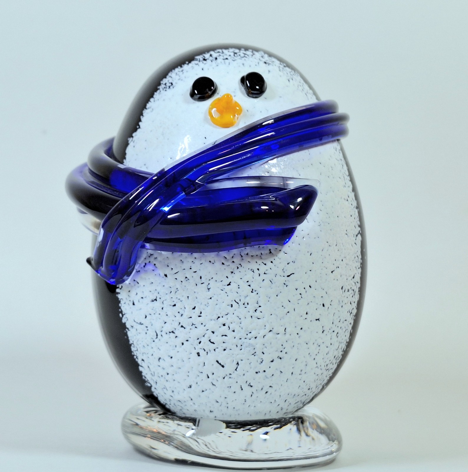 Joe Hobbs Handblown Art Glass Penguin Cute Animal Figure 5.5″ FREE SHIPPING