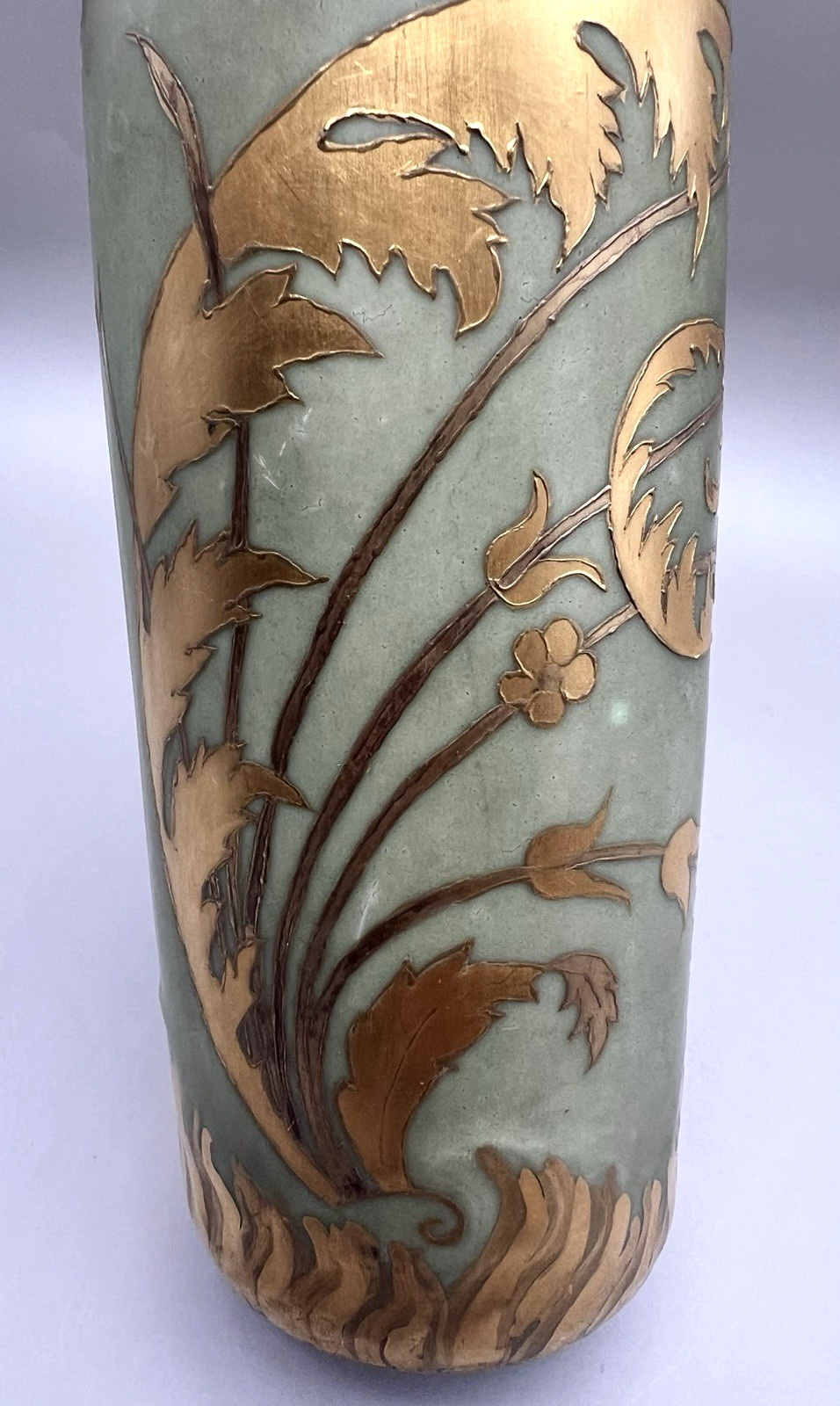 Antique Austrian Art Nouveau Porcelain Pitcher flowing natural forms gilded flor