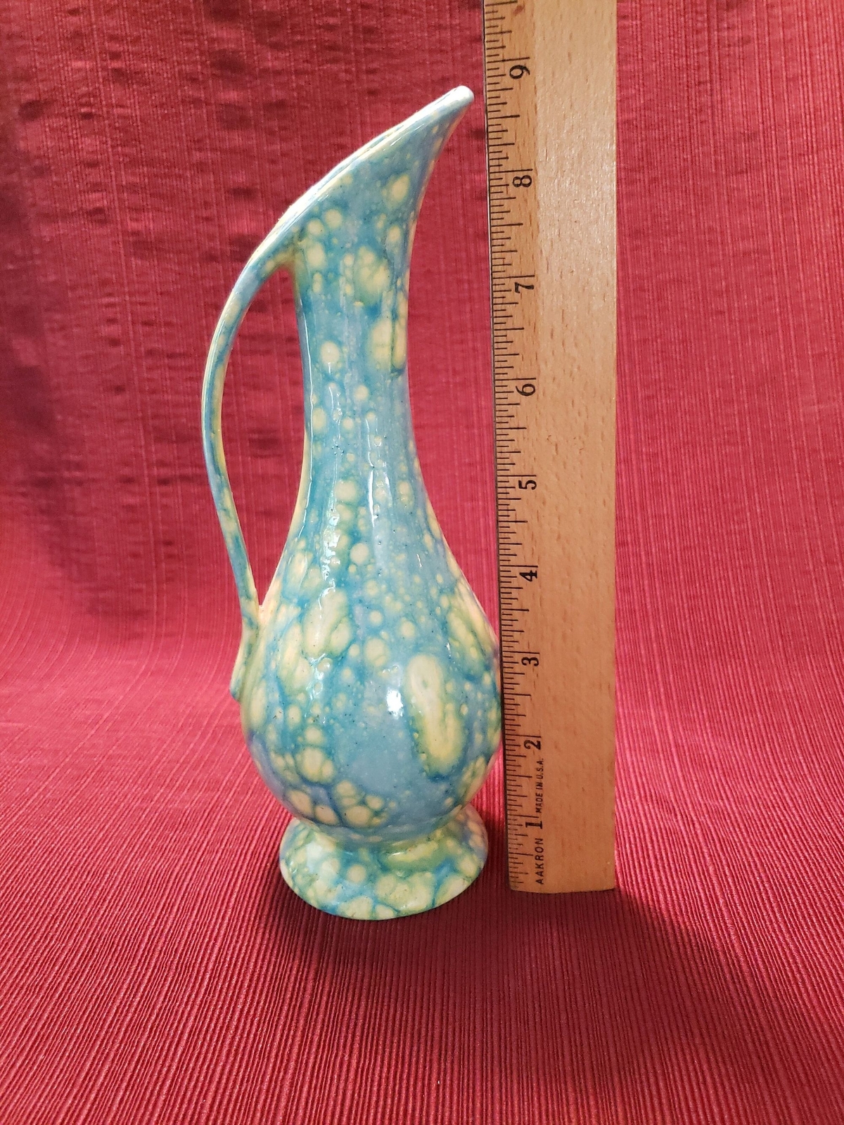 Vtg Holland Mold Small Bud Pottery Vase Pitcher With Handle, Mid Century Style
