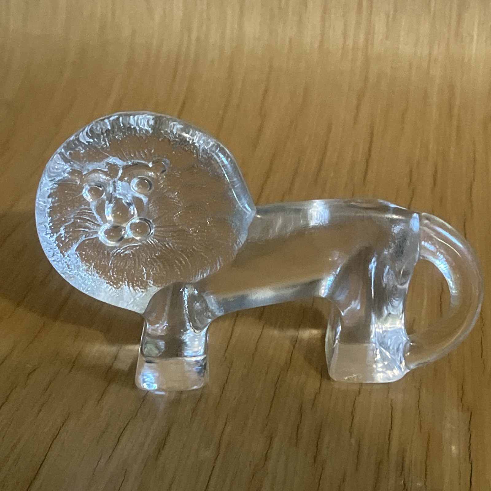 Vintage Swedish Kosta Boda Zoo Series 1970s Art Glass Lion by Erik Hoglund
