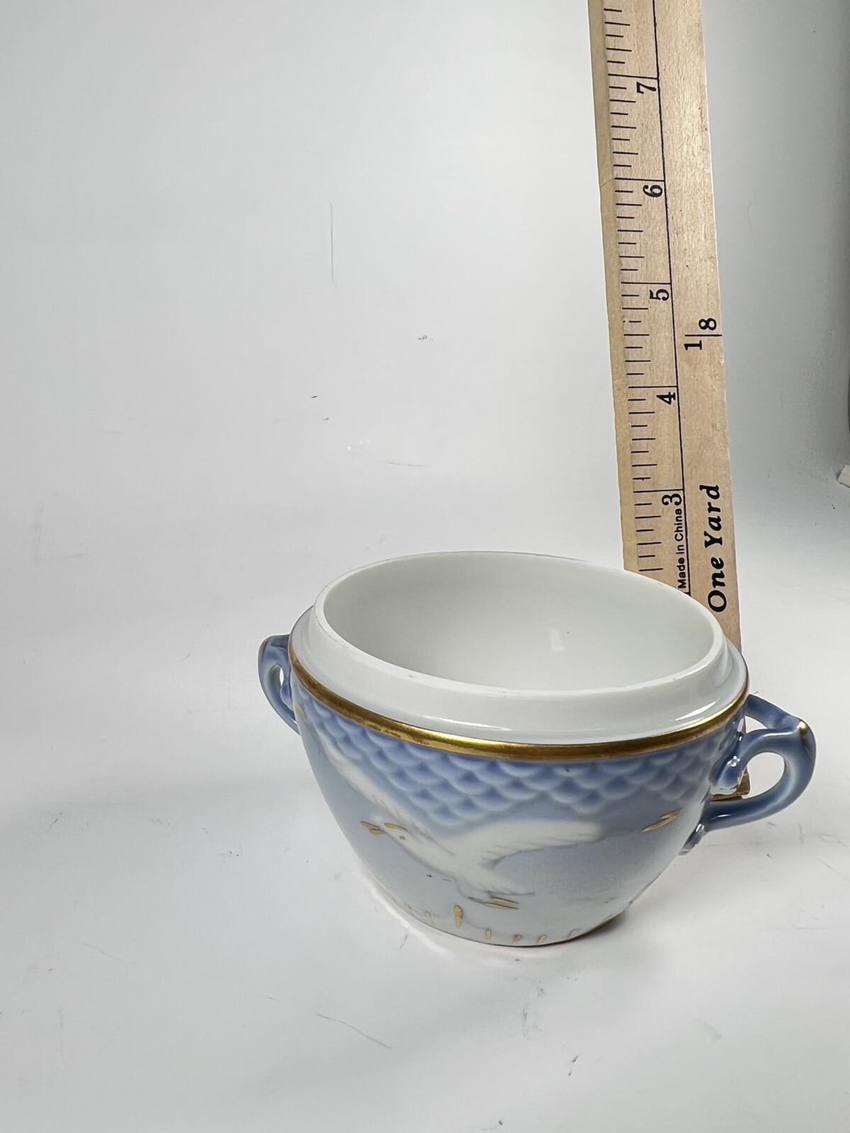Sugar Bowl Porcelain & Gold Cert Seagulls Royal Copenhage MISSING COVER