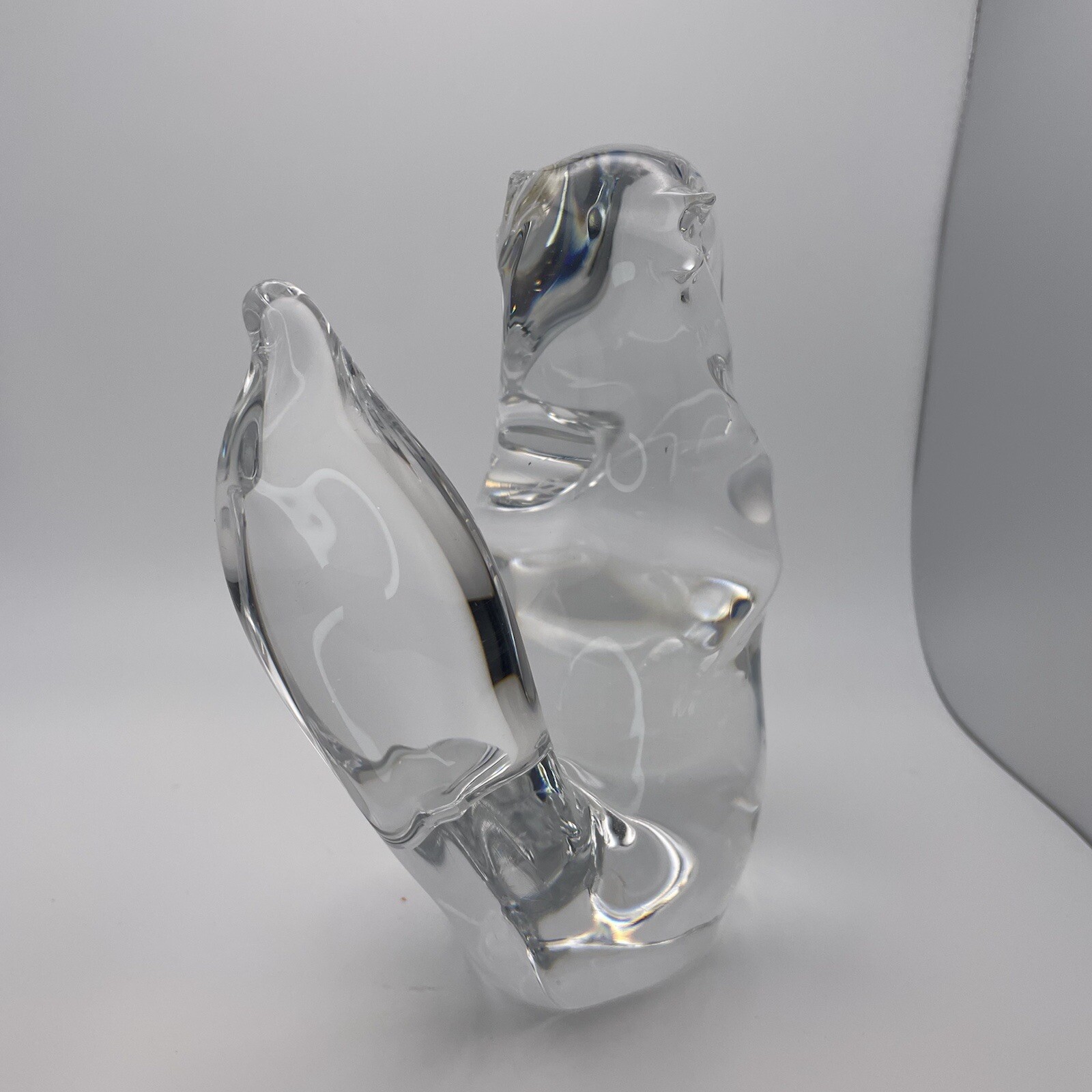 Daum France Clear Crystal Glass Squirrel Paperweight Signed 6” See Photos ✨