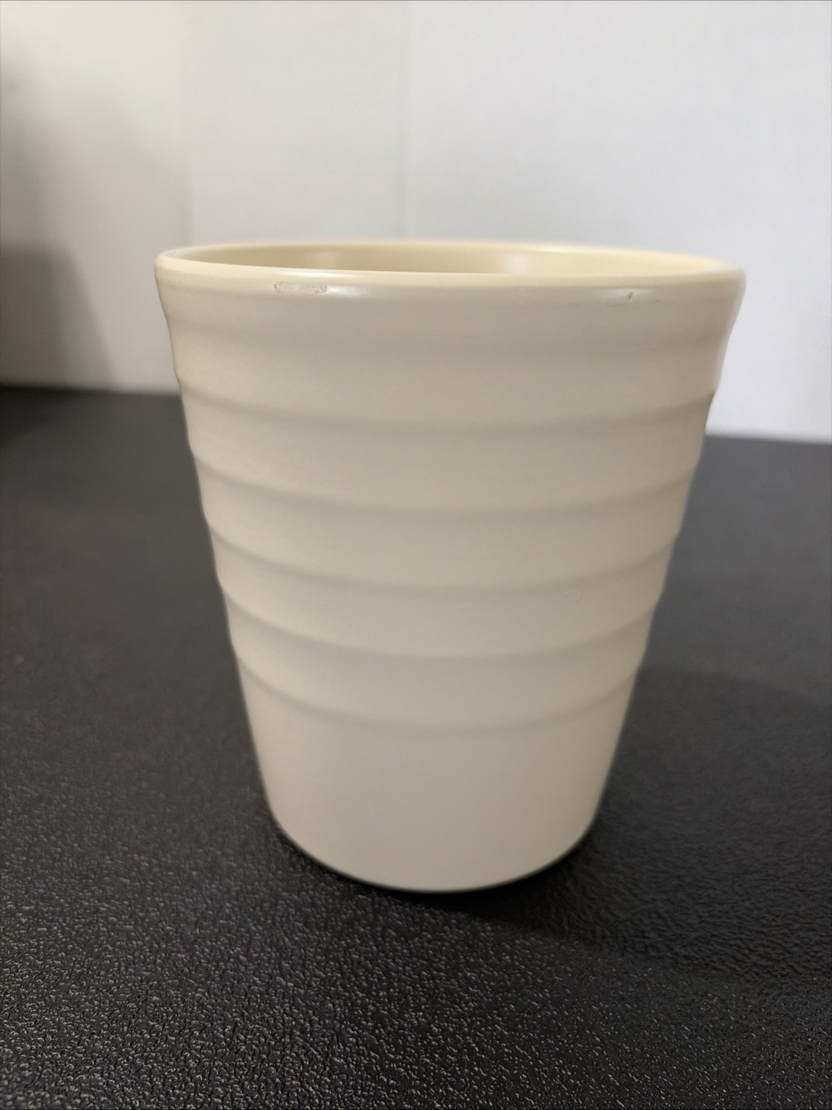 Ceramic Cream Ivory Glazed Planter Pot Vase Made in Germany H- 5.5 in D- 5 in
