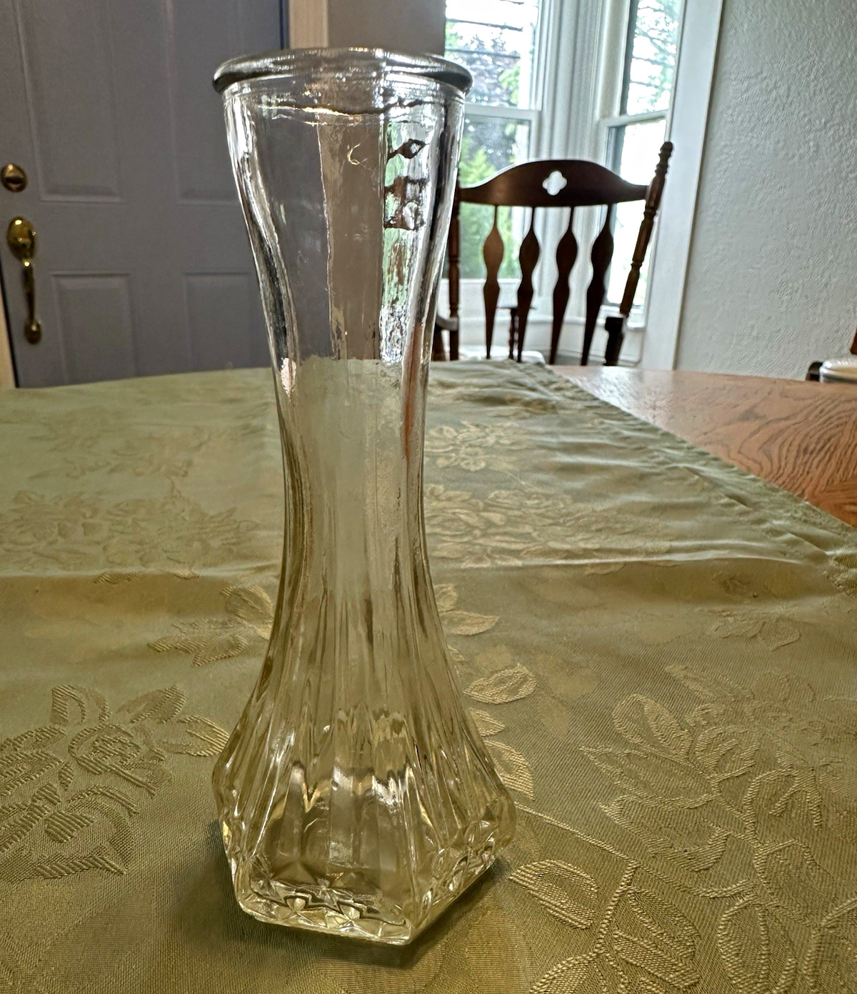 Vintage Hoosier Glass Florist Vase, Pattern 4063-C, 6″ Clear Vase