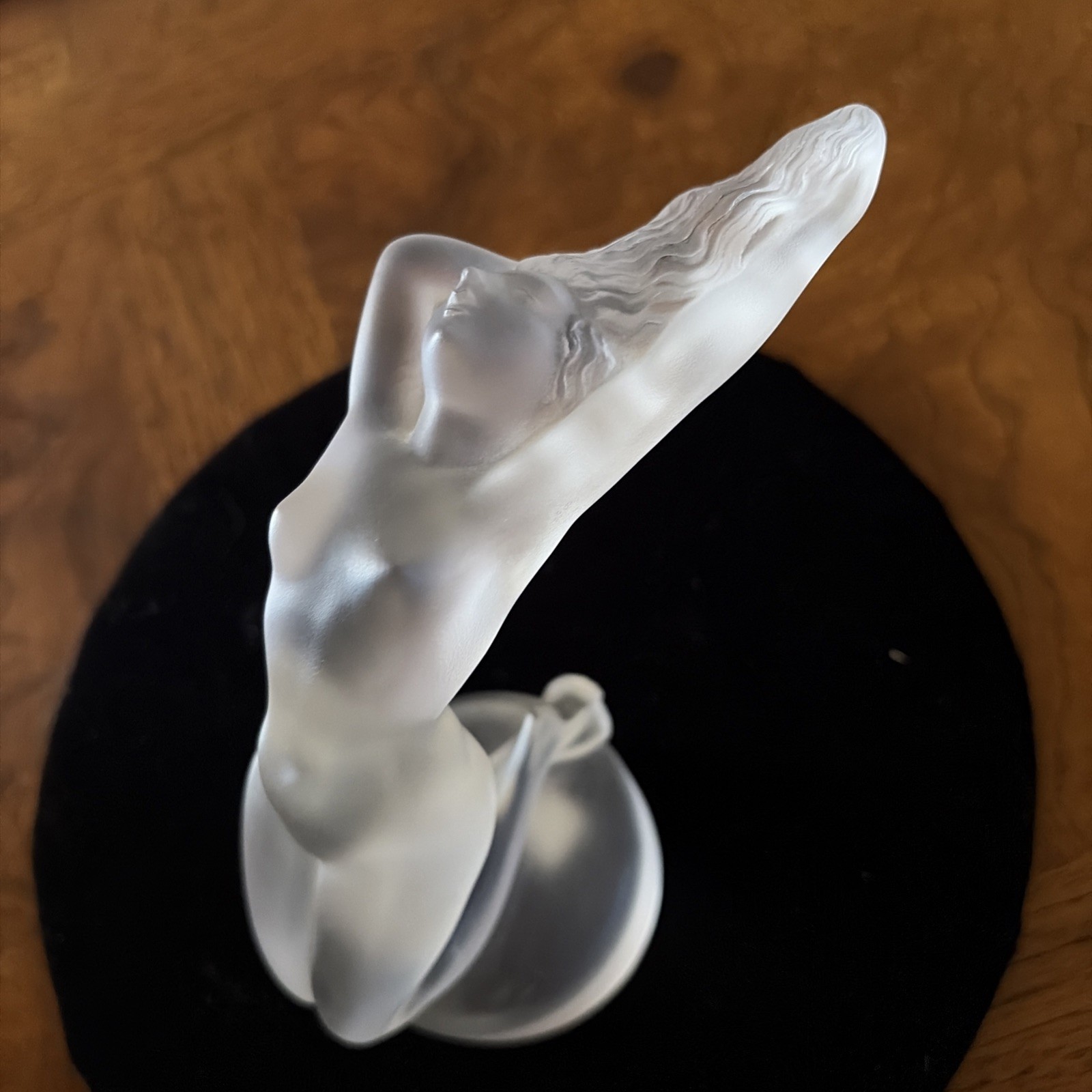 Vintage Lalique France Frosted Crystal “Chrysis” Nude Woman Figurine Signed