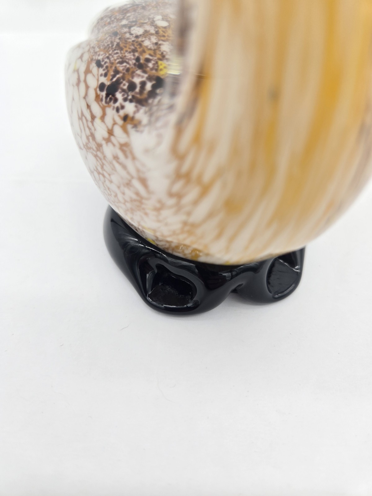 Vintage Art Glass Pelican Bird Fish Mouth Costal Beach 7.25″ Brown Murano Style