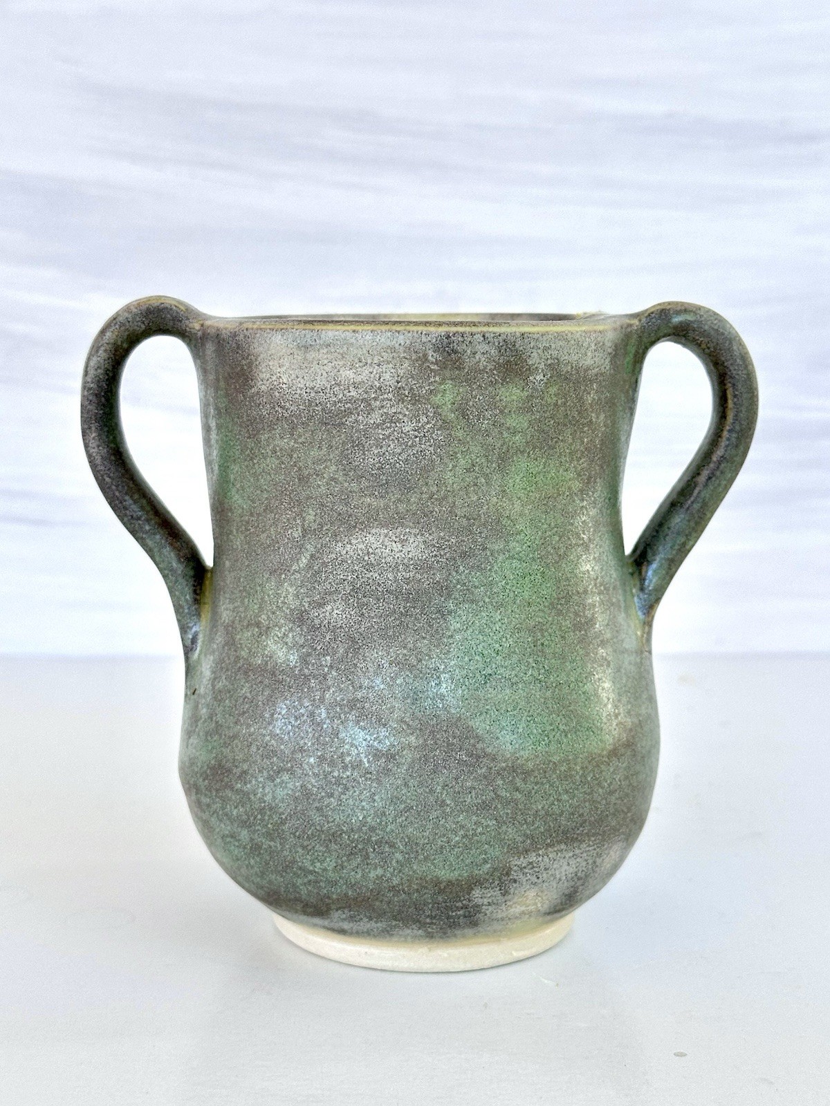 Small Ceramic Vase Studio Art Green Signed By Artist about 5” High, California