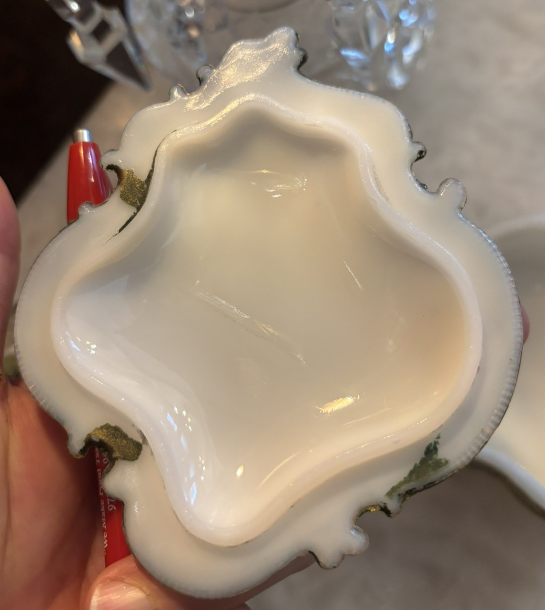 Antique Dithridge & Co late 1800’s Pair (2) White Milk Glass Jewel Boxes Rare