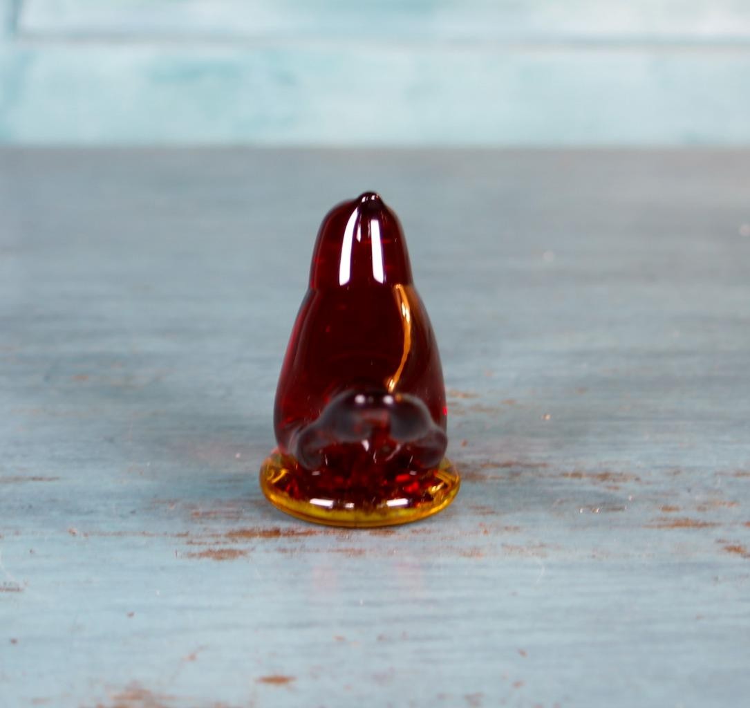 Cardinal of Love Ruby Red Glass Bird Signed W Ward Titan Art Glass Vintage 1986