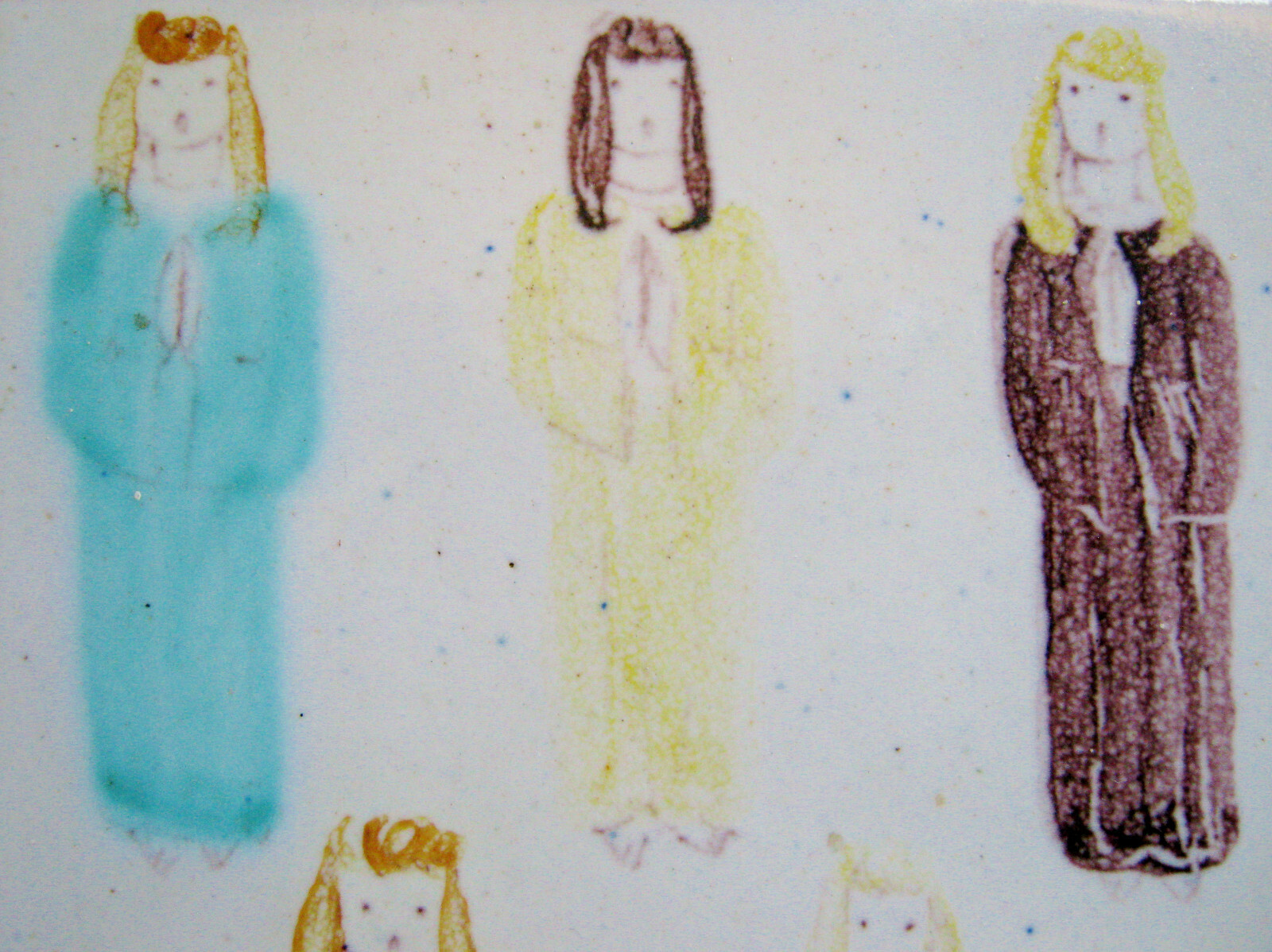VINTAGE 1943 ART TILE BIBLE’S SEVEN VIRGINS SWEDISH CERAMICIST LALLA REUTERBORG