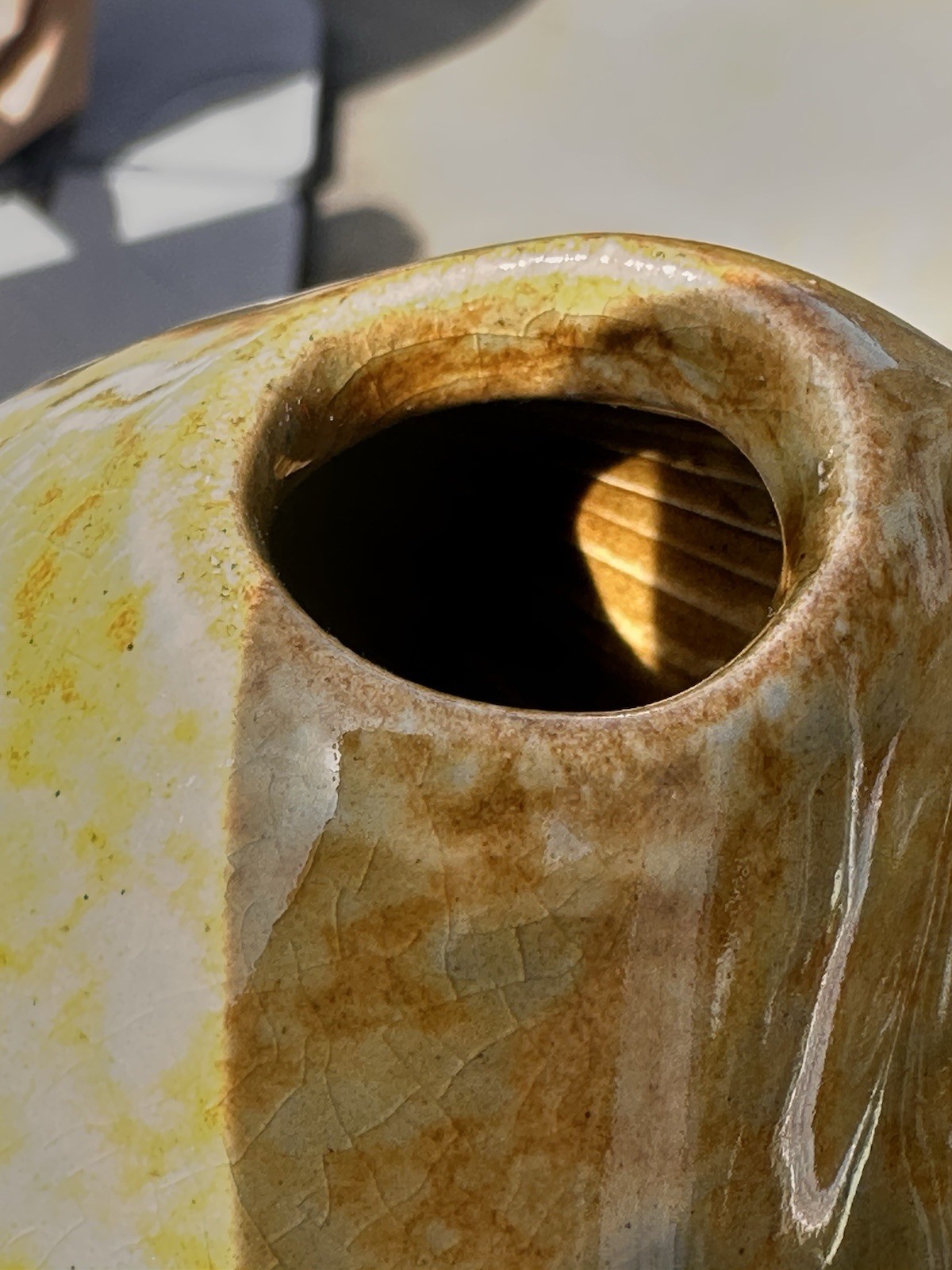 Studio Pottery Biomorphic Vase Folded Seed Pod MCM Sculpture Art