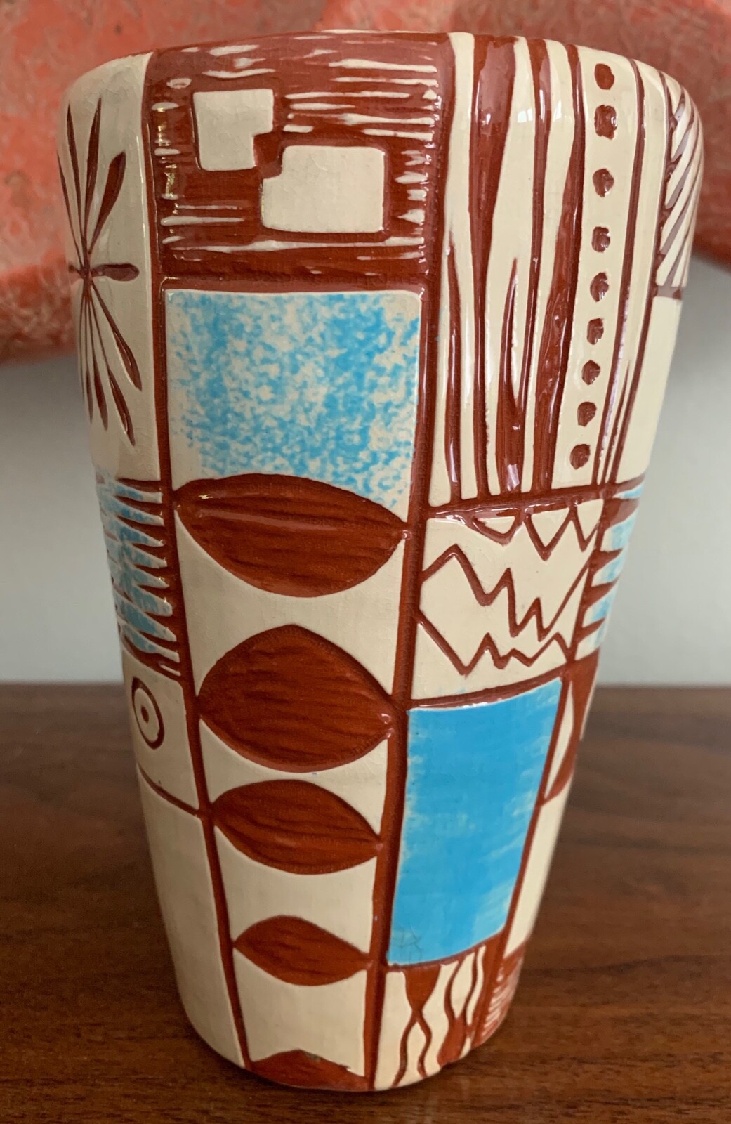 Nice Unique Vintage 60s Ceramic Vase Mid Century Modern Pottery Signed Lightfoot