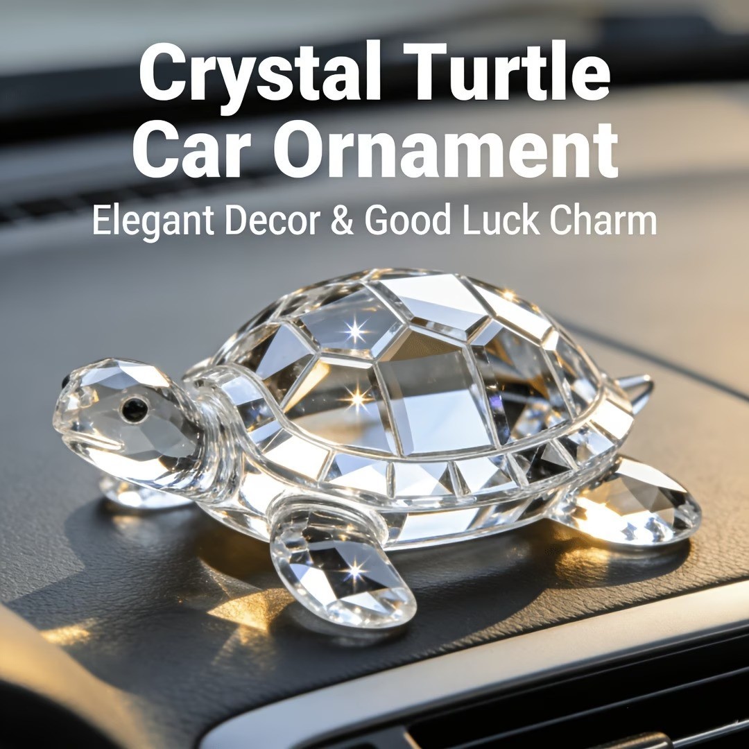 Glass Turtle Figurine Home Decor Ornament Paper Weight 4.5 inches Long