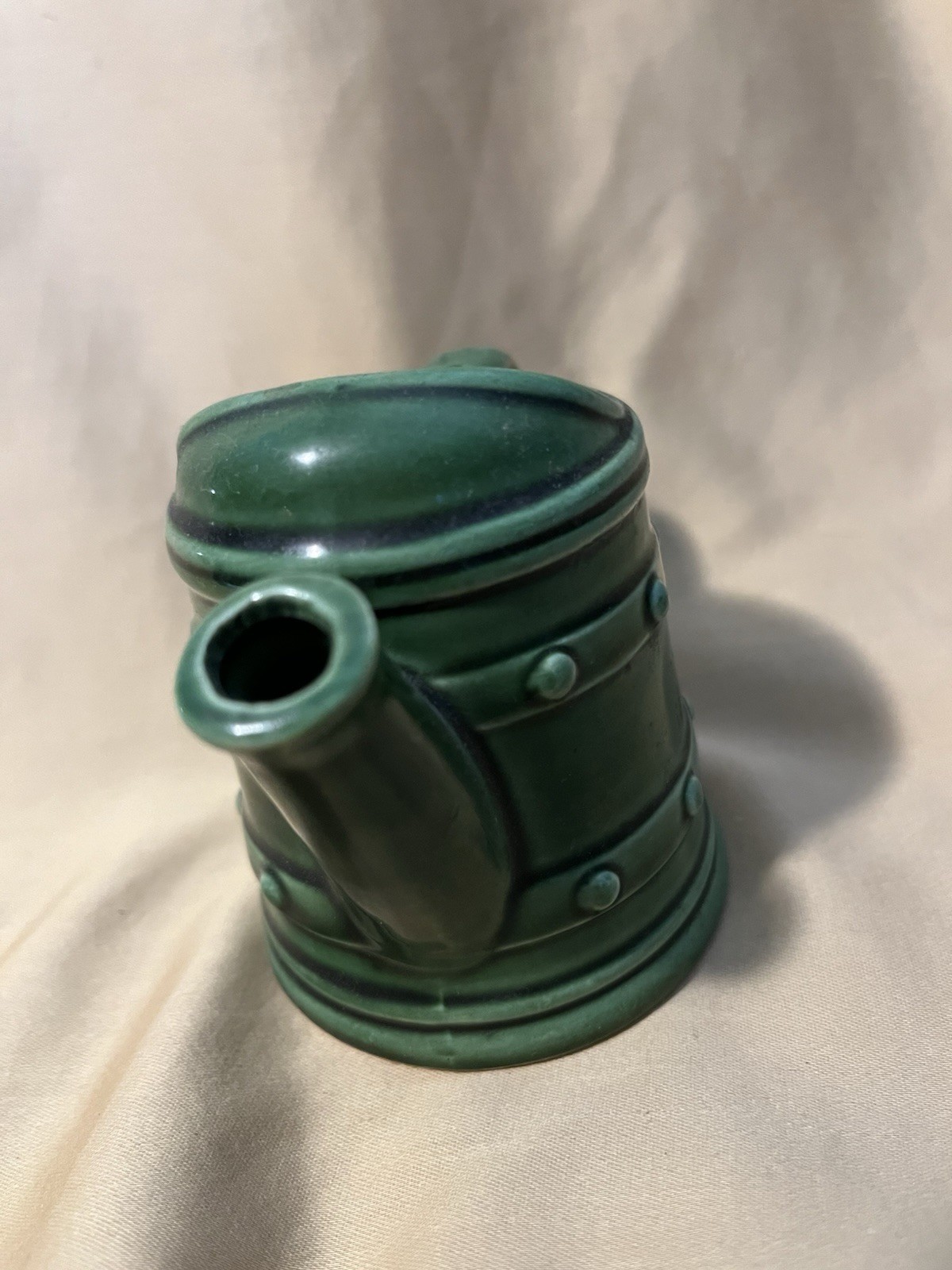 Vintage Miniature Small Green Pottery Watering Container