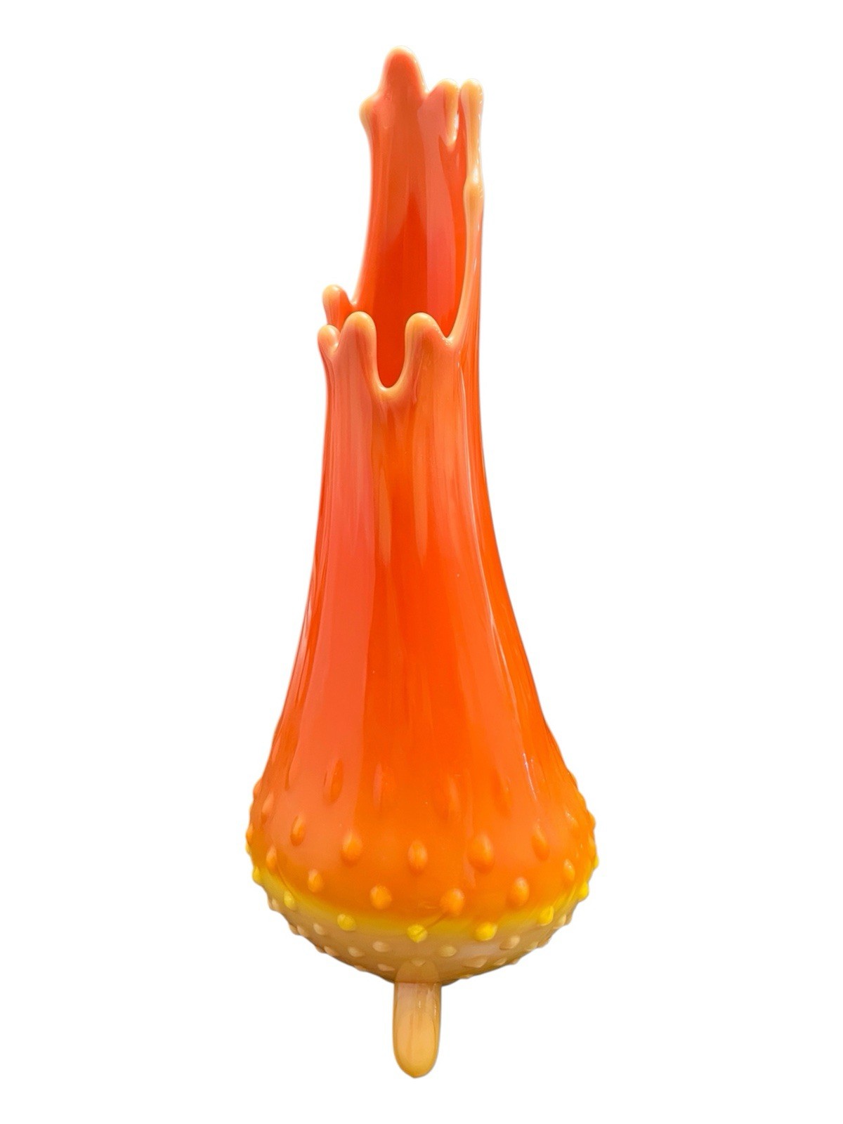 L.E. Smith Bittersweet Hobnail 3 Toe Swung Vase Vintage MCM