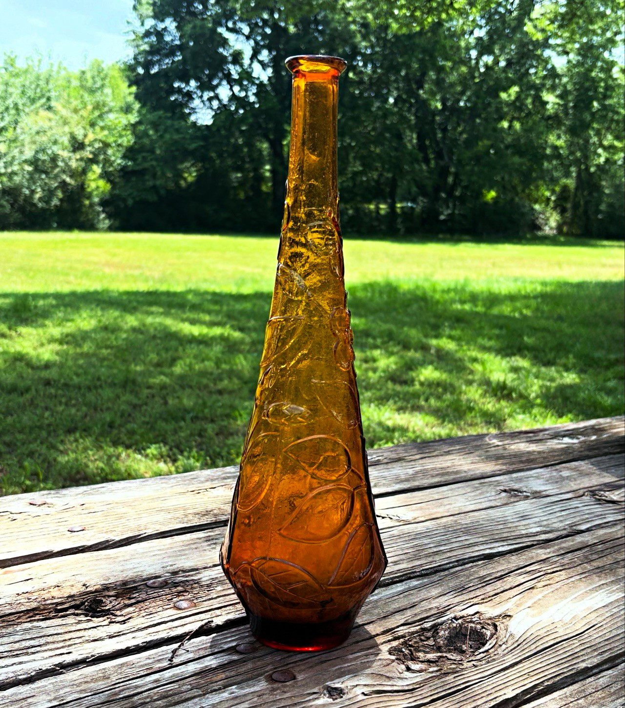 Empoli amber glass genie bottle no stopper