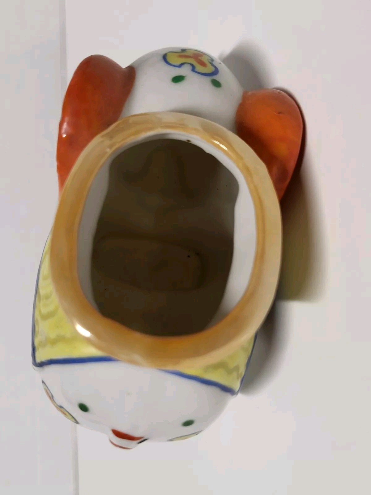 Vintage Lustre Finish Handpainted Japan Ceramic Elephant Vase Or Planter