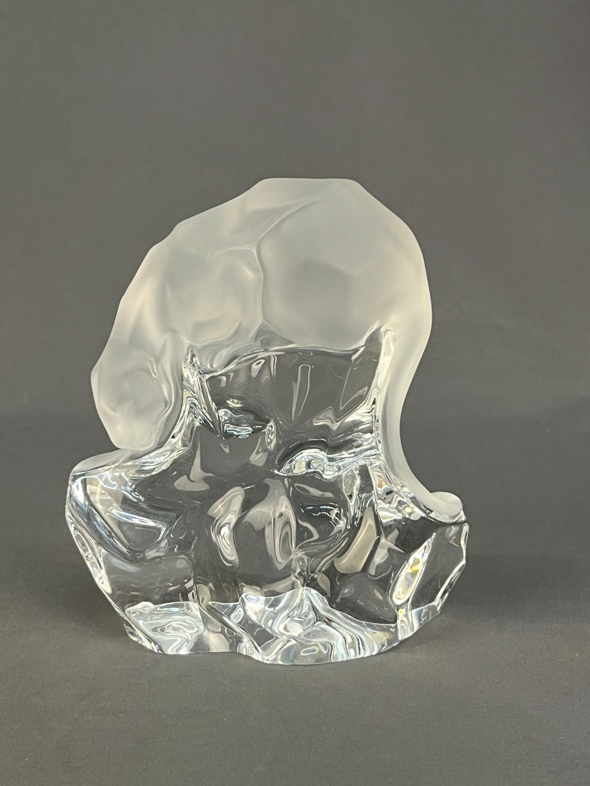 Rare HOYA Crystal Big Cat COUGAR Jaguar PUMA Leopard Figurine 6″ Paperweight