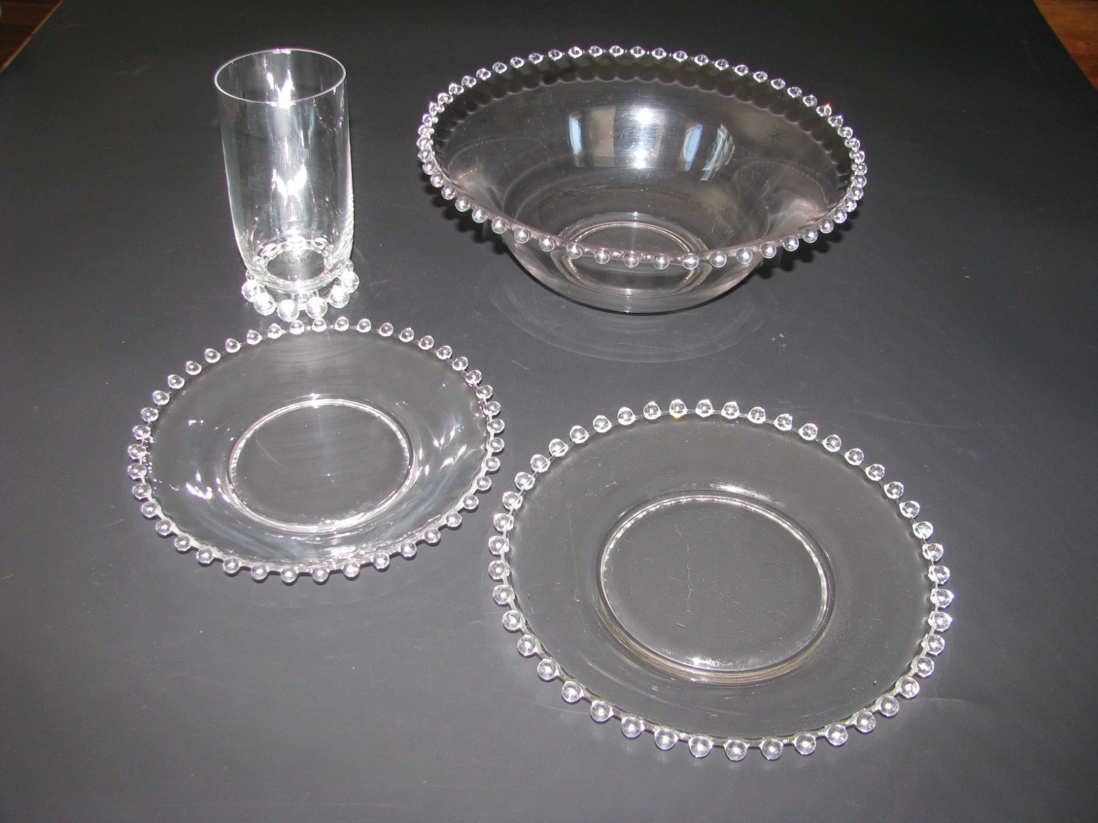 Vintage Clear Glass Imperial Candlewick Beaded Edge Your Choice