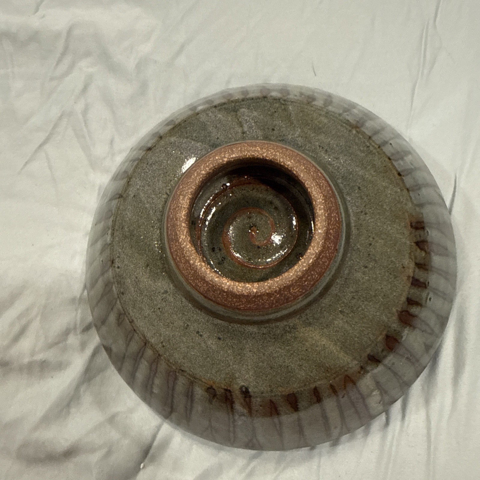 Studio Art Pottery Oil Lamp/Bud Vase Blue, Purple,Brown Drip Glaze