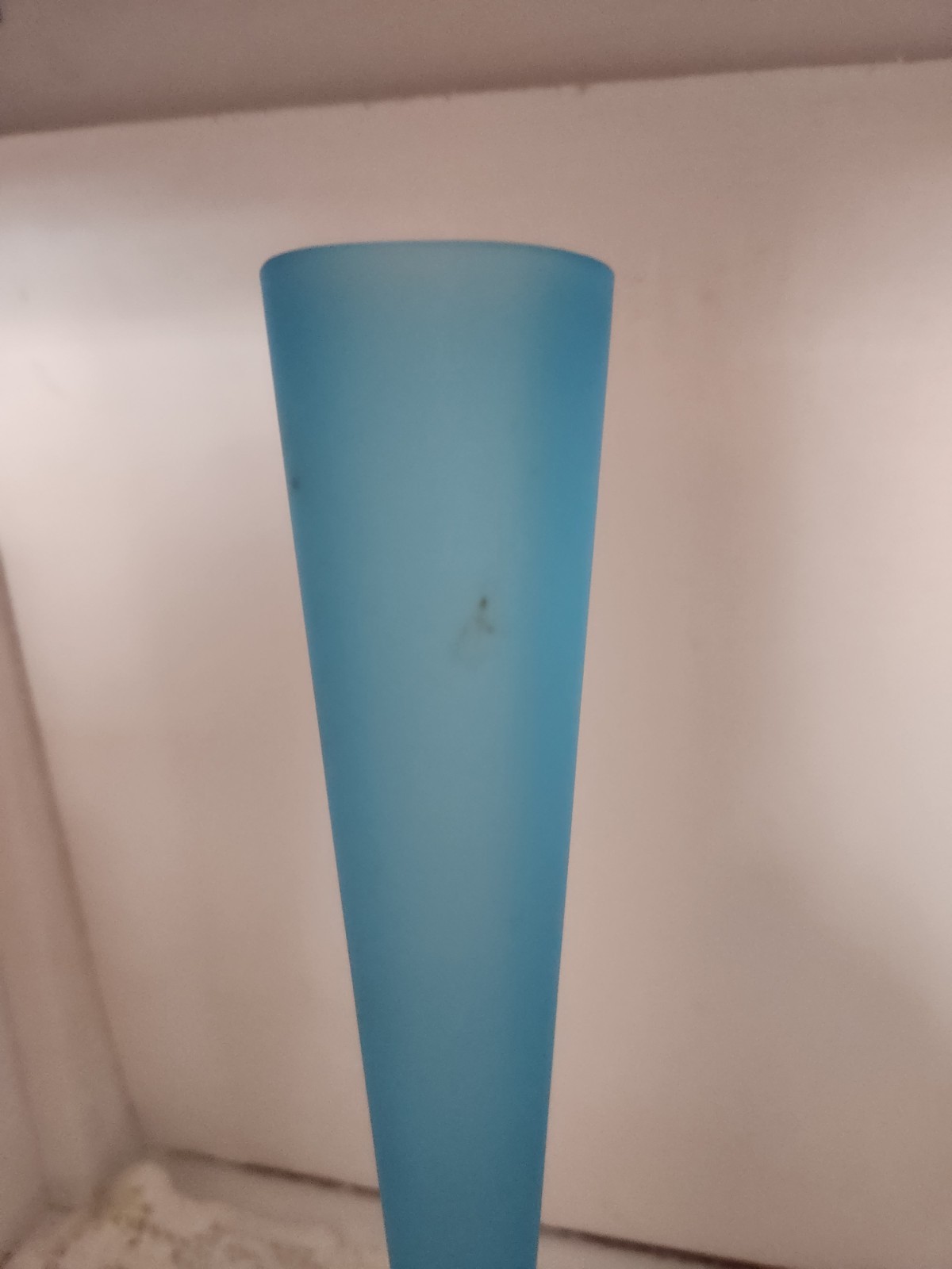 Vintage Tiffin Blue W/ Canary Uranium Foot Satin Glass 10″ Bud Vase