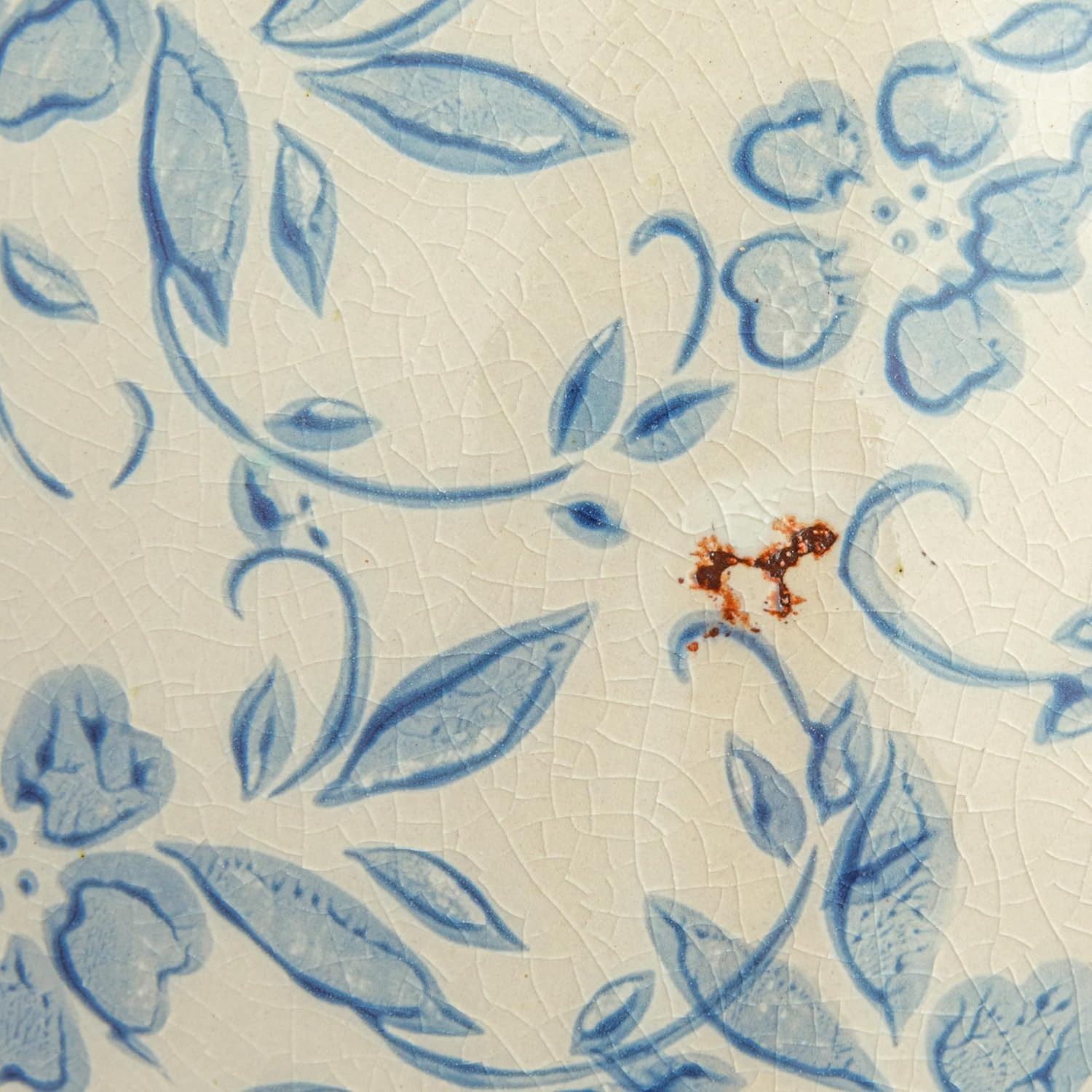 Creative Co-Op DF2720 8″ H Terracotta Floral Transferware Pattern & Crackle Fini