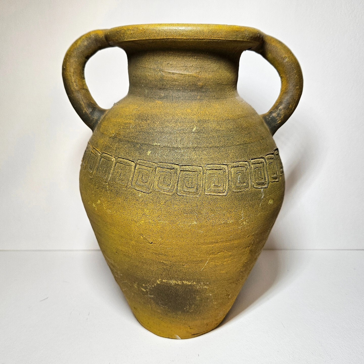 Large Handmade Greek Style Amphora Pottery Vase